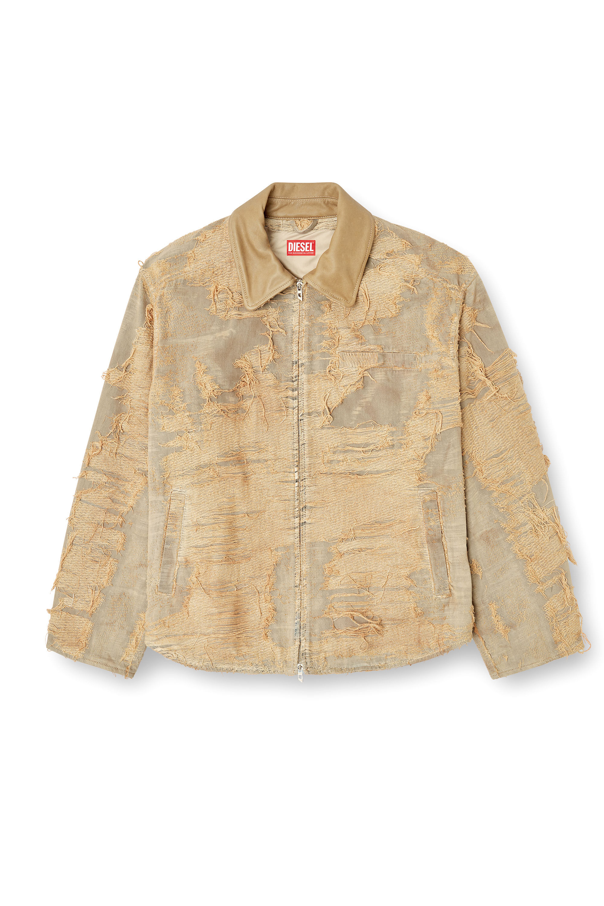 Diesel - D-IVAR-FSG, Veste en denim surteint à fils flottants Homme in Marron - 2