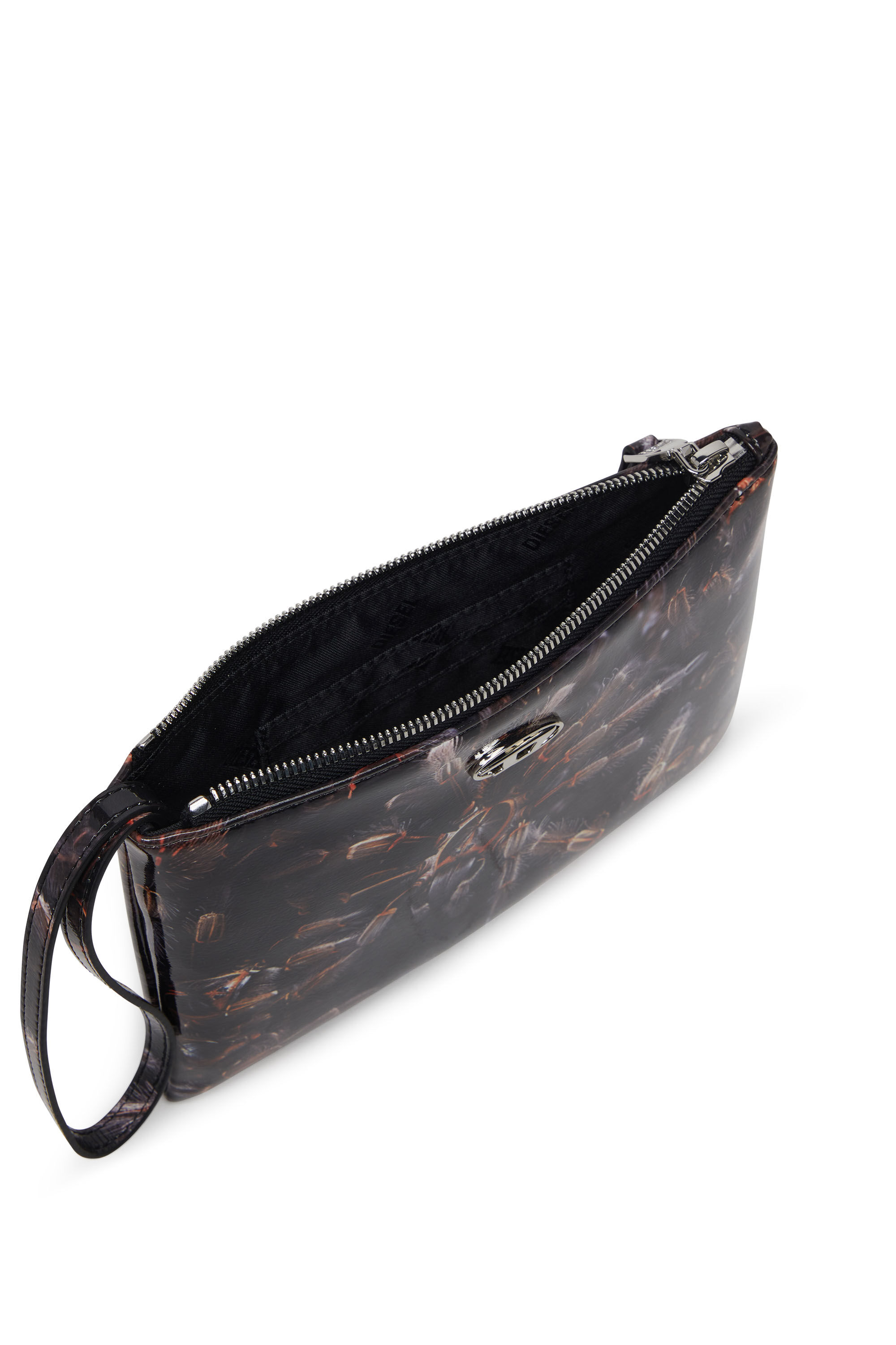Diesel - PLAY POUCH II, Pochette en PU brillant imprimé Femme in Noir - 4