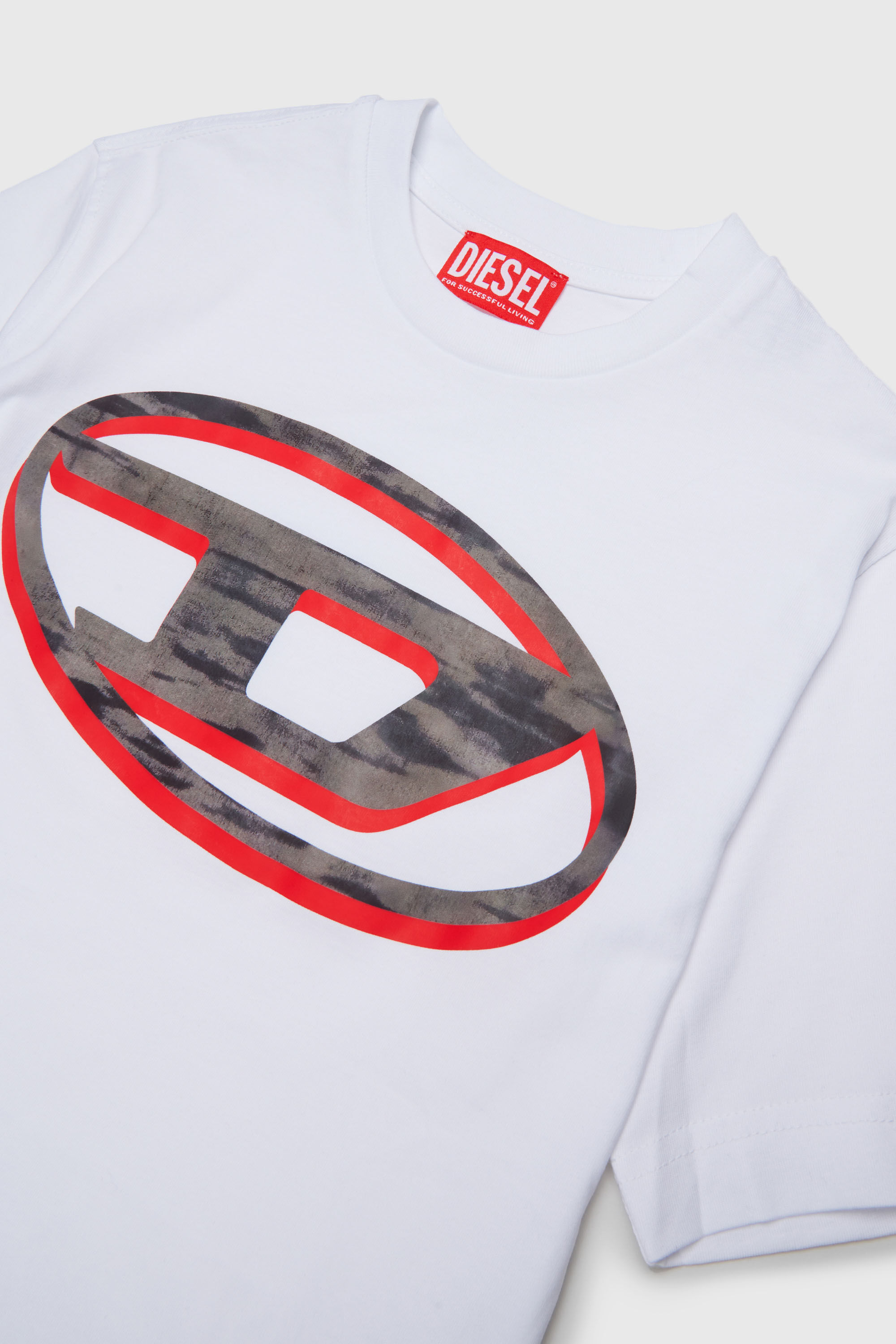 Diesel - TVEL OVER, Man's T-shirt with two-tone Oval D print in White - 3