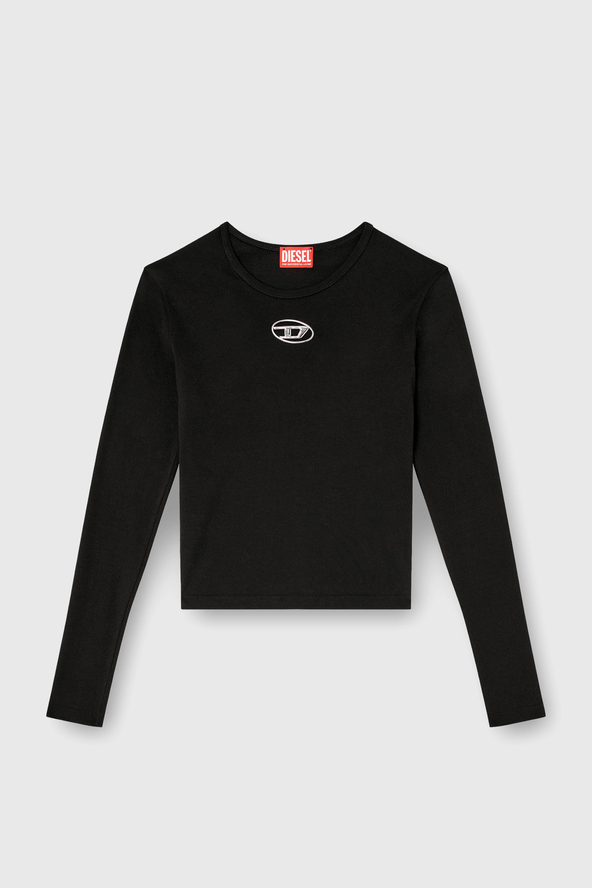 Diesel - T-UNCUTIE-LONG-LS-OD, Haut &agrave; manches longues avec cut-out Oval D Femme in Noir - 2