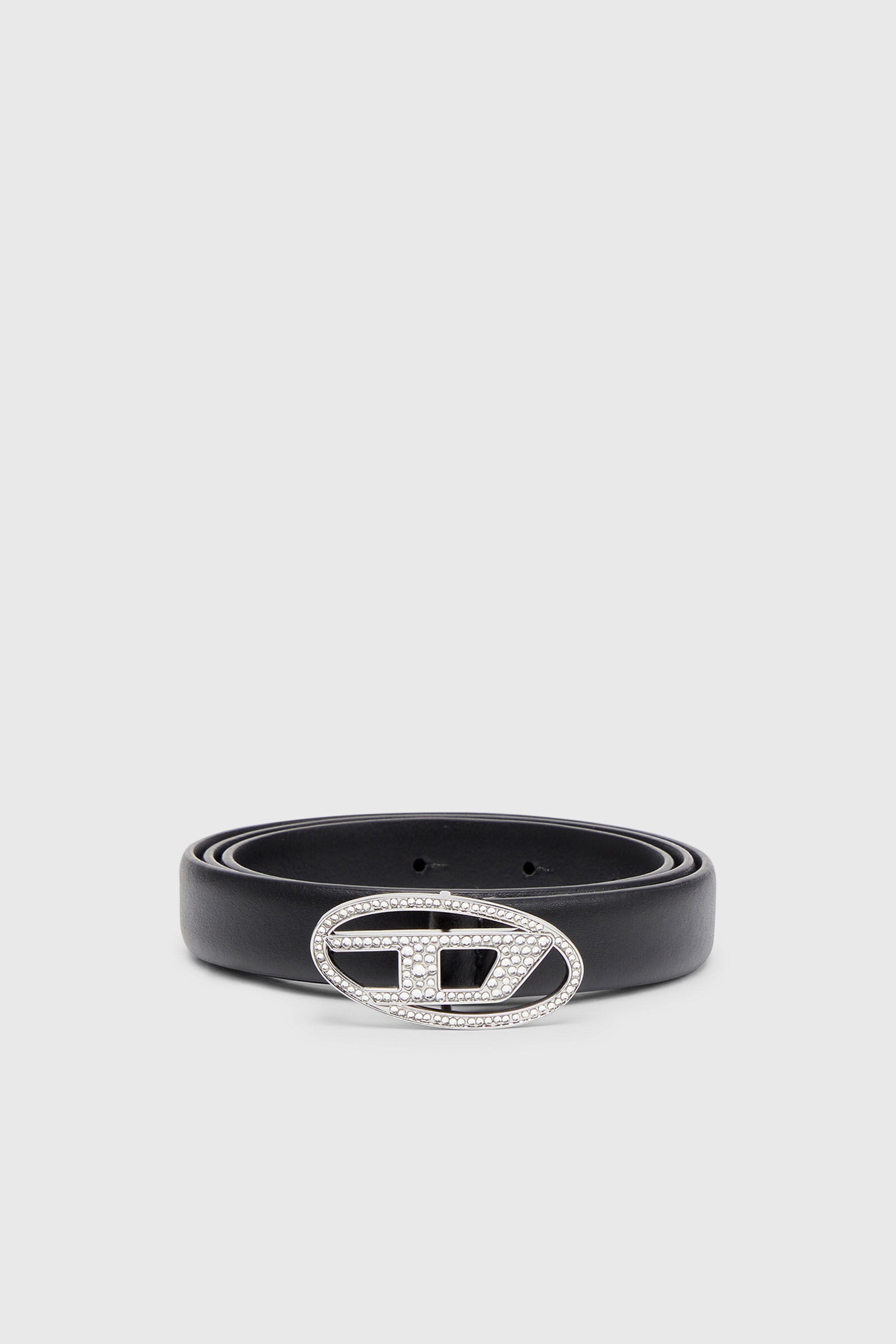 Diesel - B-1DR STRASS 20, Ceinture 1.9 cm fine en cuir avec boucle en cristal Femme in Noir - 1