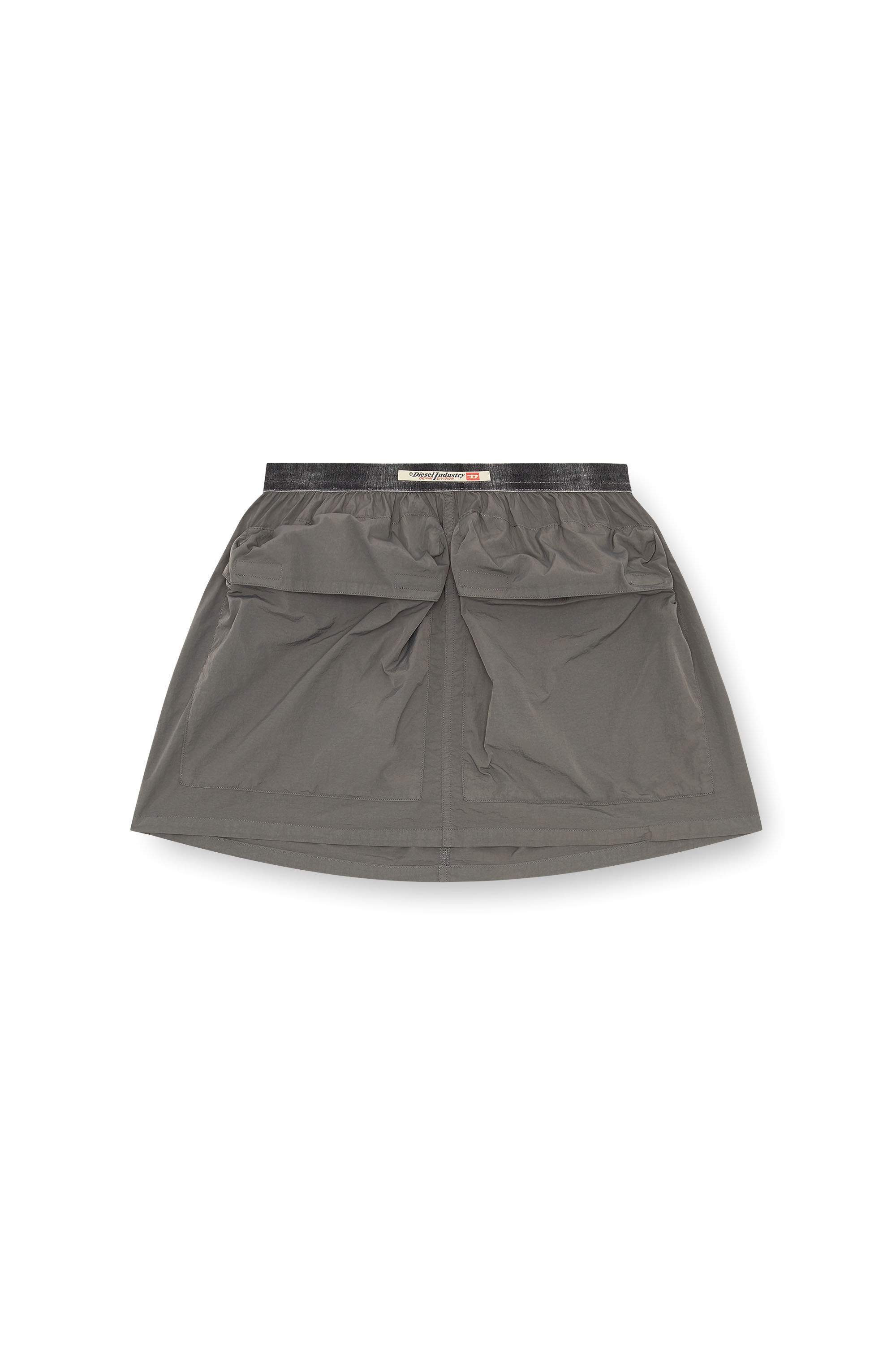 Diesel - O-MISIS, Woman Short cargo skirt in recycled nylon in Grey - Image 2