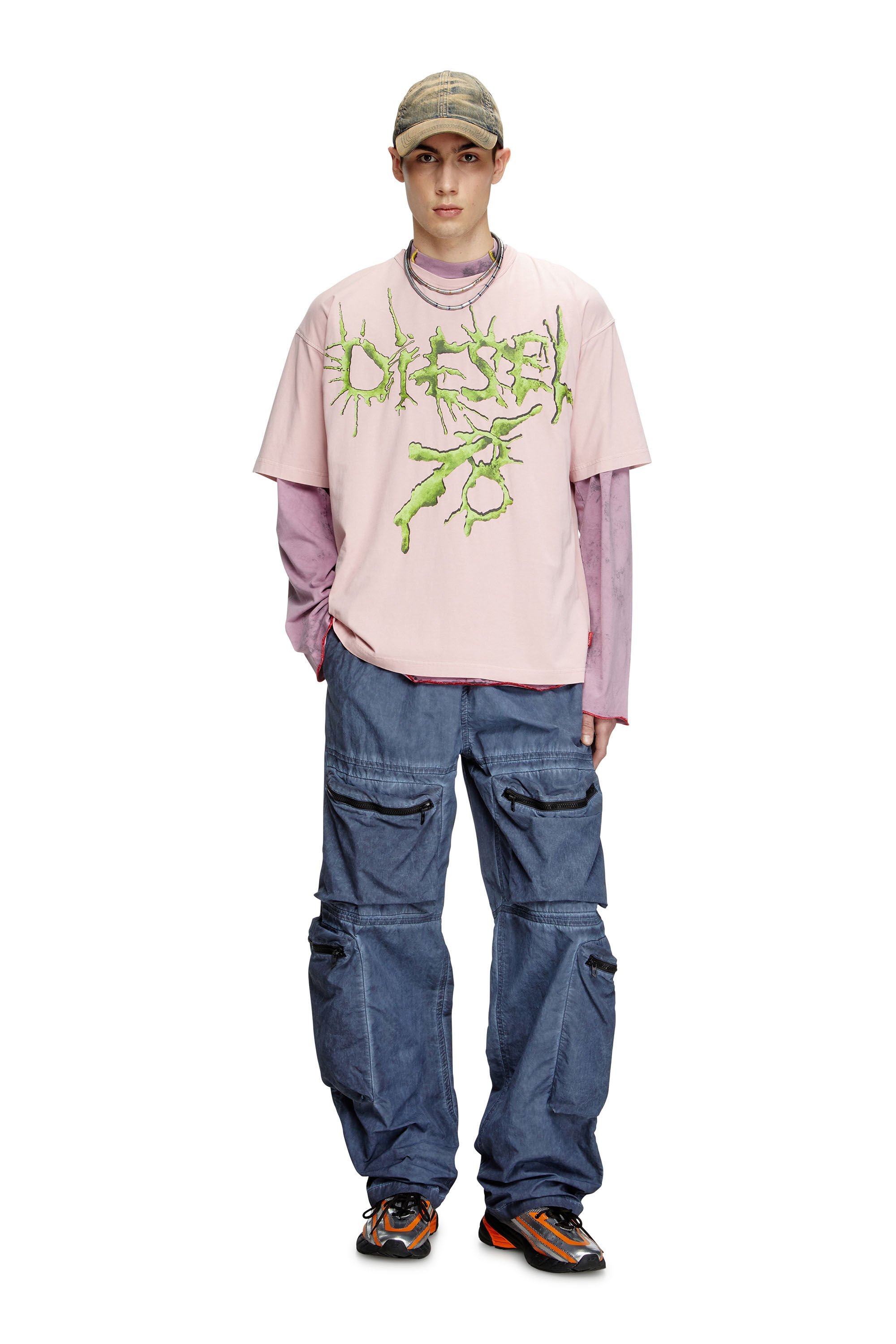 Diesel - T-BOXT-R28, T-shirt avec graphismes de tatouage Homme in Rose - 1