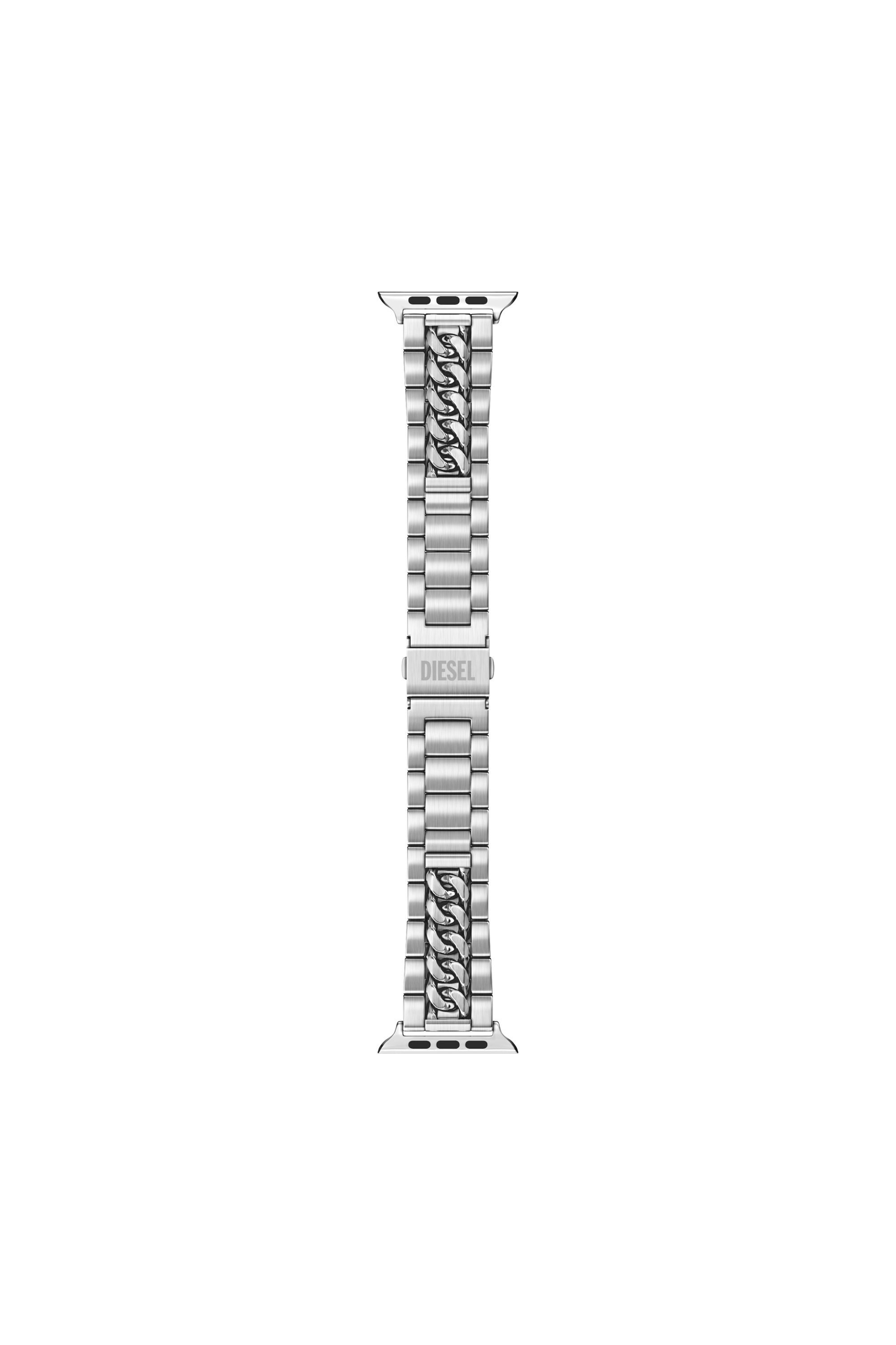 Diesel - DSS027 WATCH, Man's Stainless steel watch band for apple watch&reg;, 38-49mm in Silver - 1