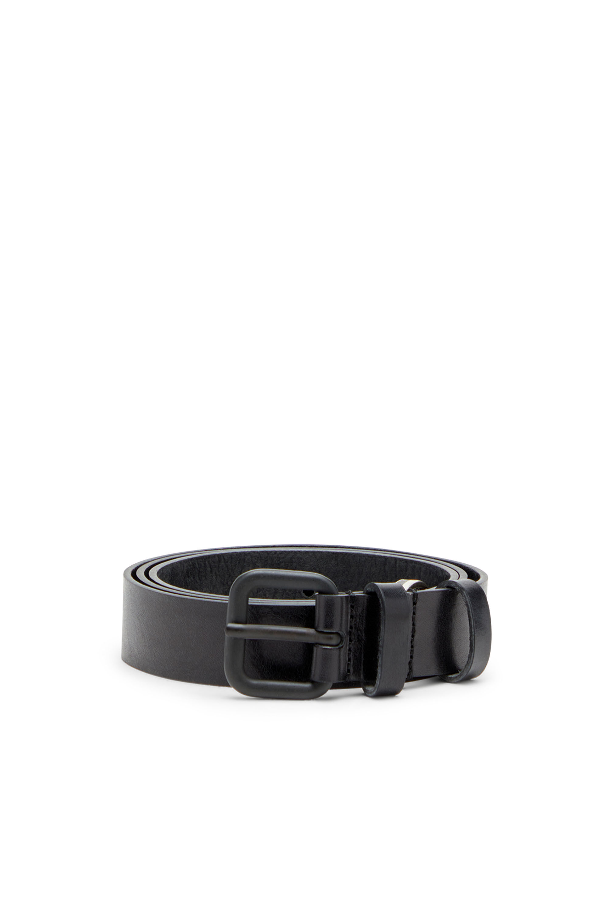 Diesel - B-INLAY, Ceinture 2.9 cm en cuir avec logo oval D Mixte in Noir - 1