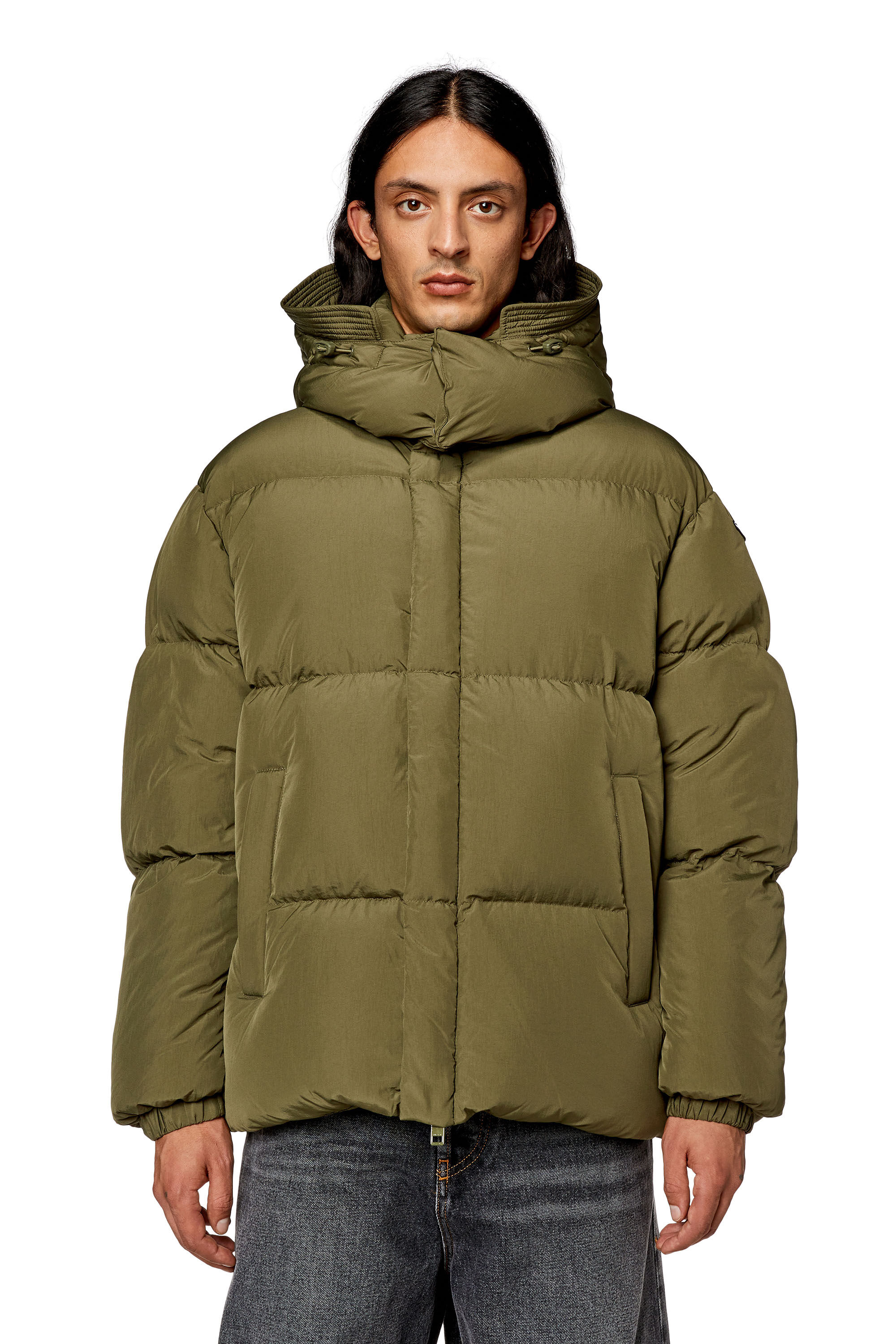 Diesel - W-ROLFYS, Doudoune en taslan de nylon recyclé Homme in Vert - 5