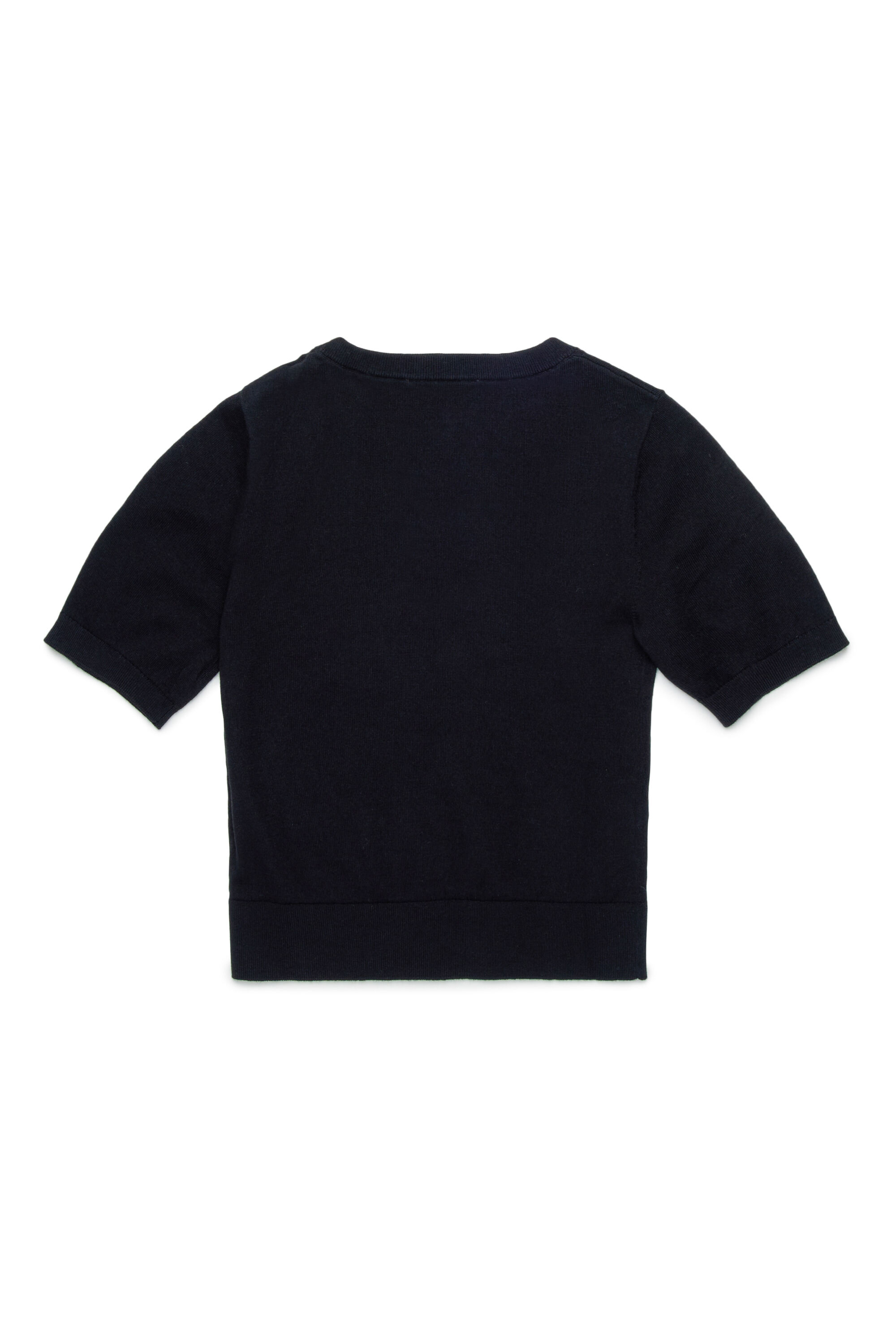 Diesel - KMARGA, T-shirt en tricot avec cut-out à logo Oval D Femme in Noir - 2