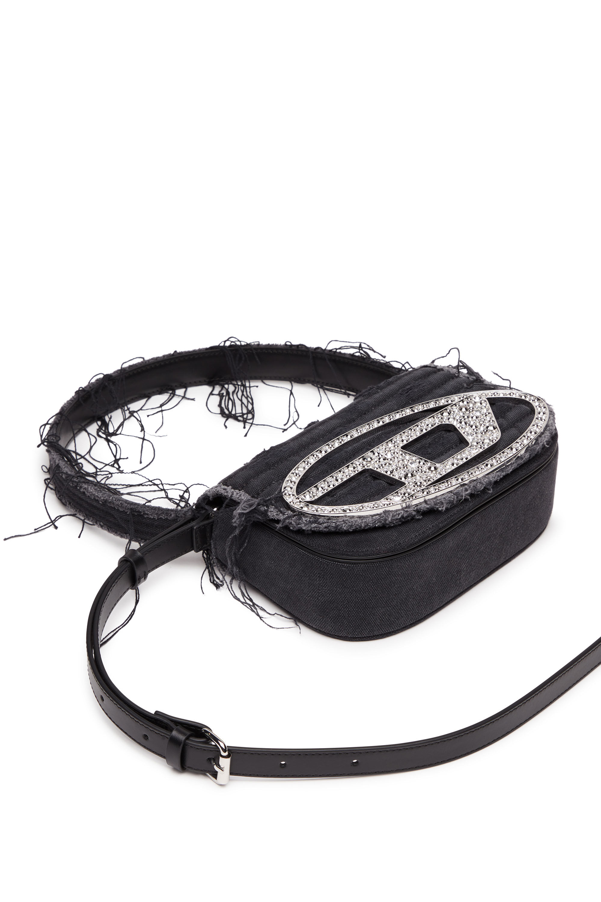 Diesel - 1DR, 1DR-Sac à bandoulière emblématique en toile et cuir Femme in Noir - 2