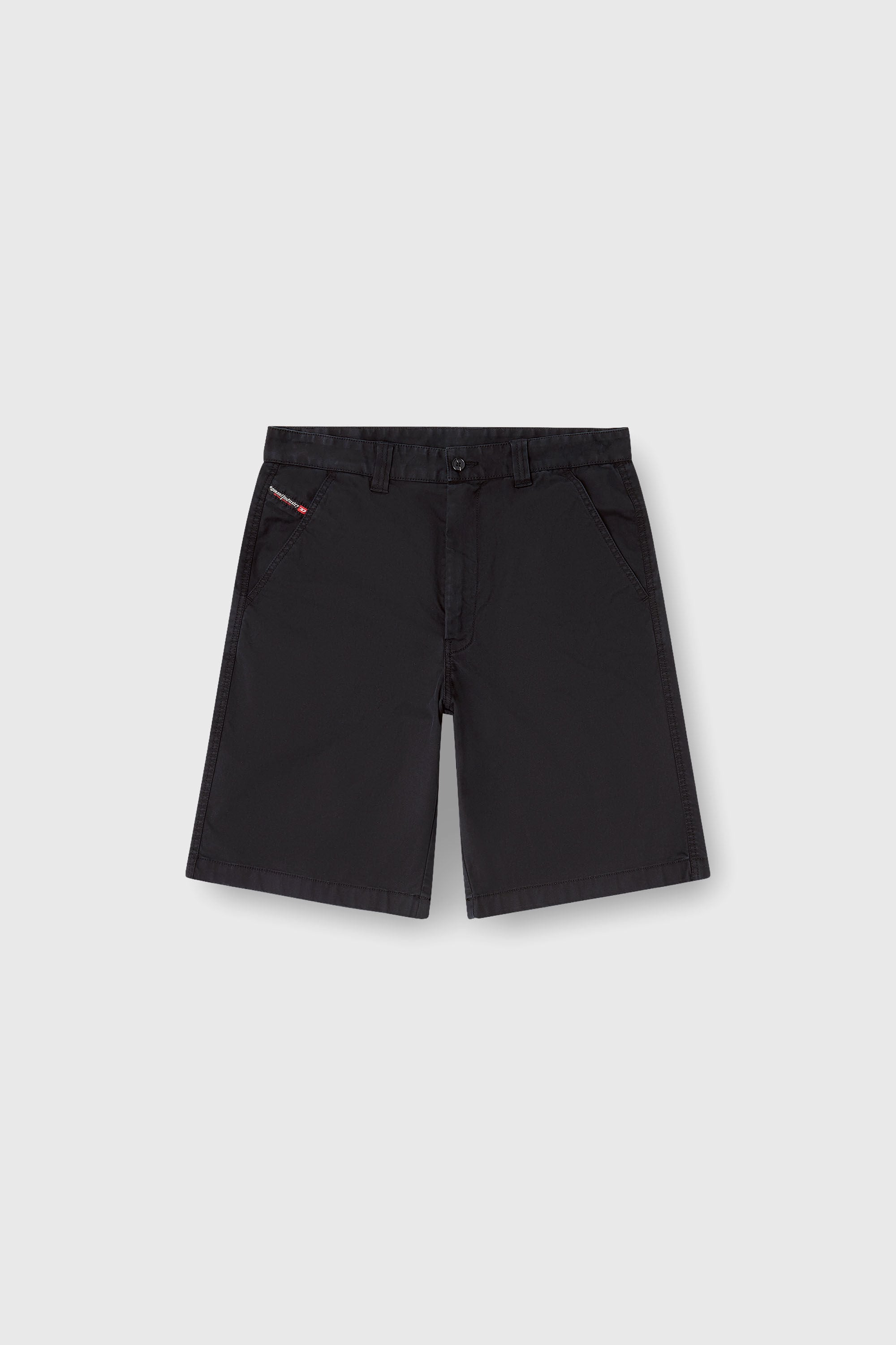 Diesel - P-HANT-CHINO-SHORT-EPCH, Man's Cotton shorts with stonewash treatment in Black - 2