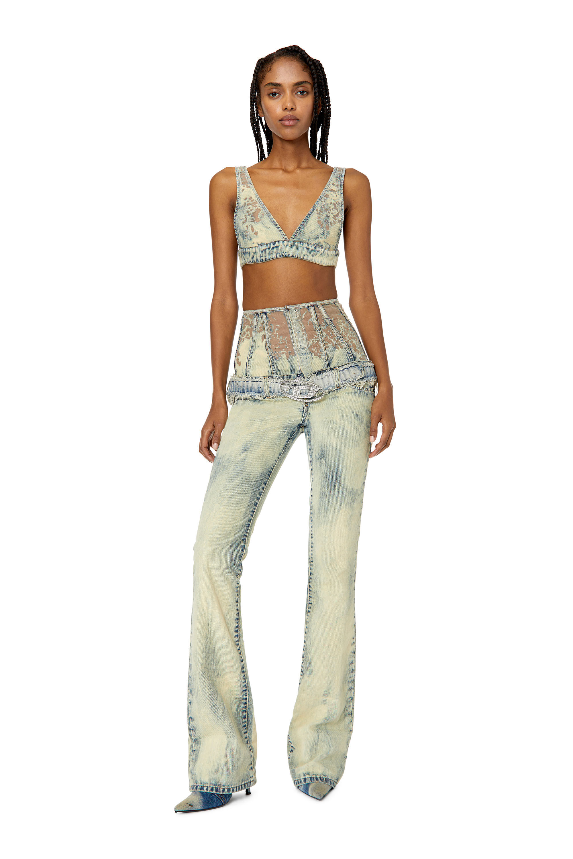 Diesel - 1969 D-Ebbey 068GP Bootcut and Flare Jeans, Light Blue - Image 1