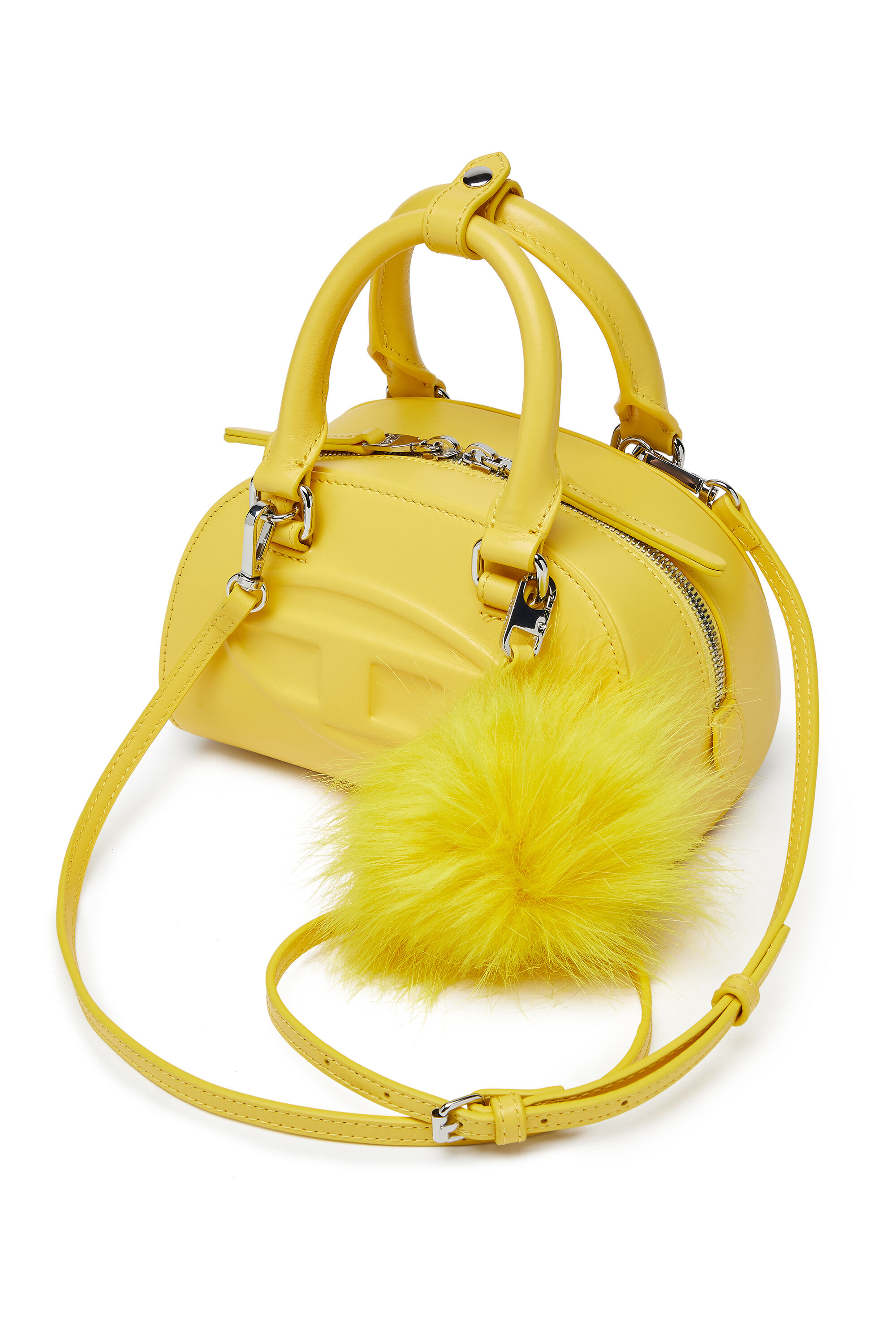 Diesel - 1DR DOME CROSSBODY, 1DR Dome-Mini sac bowling en cuir nappa Femme in Jaune - 5