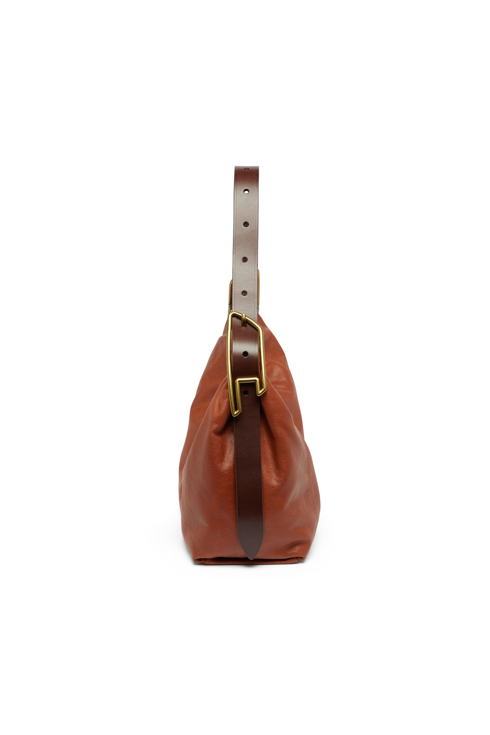 Diesel - D-LINE HOBO S, D-Line-Sac port&eacute; &eacute;paule en cuir Femme in Marron - 5