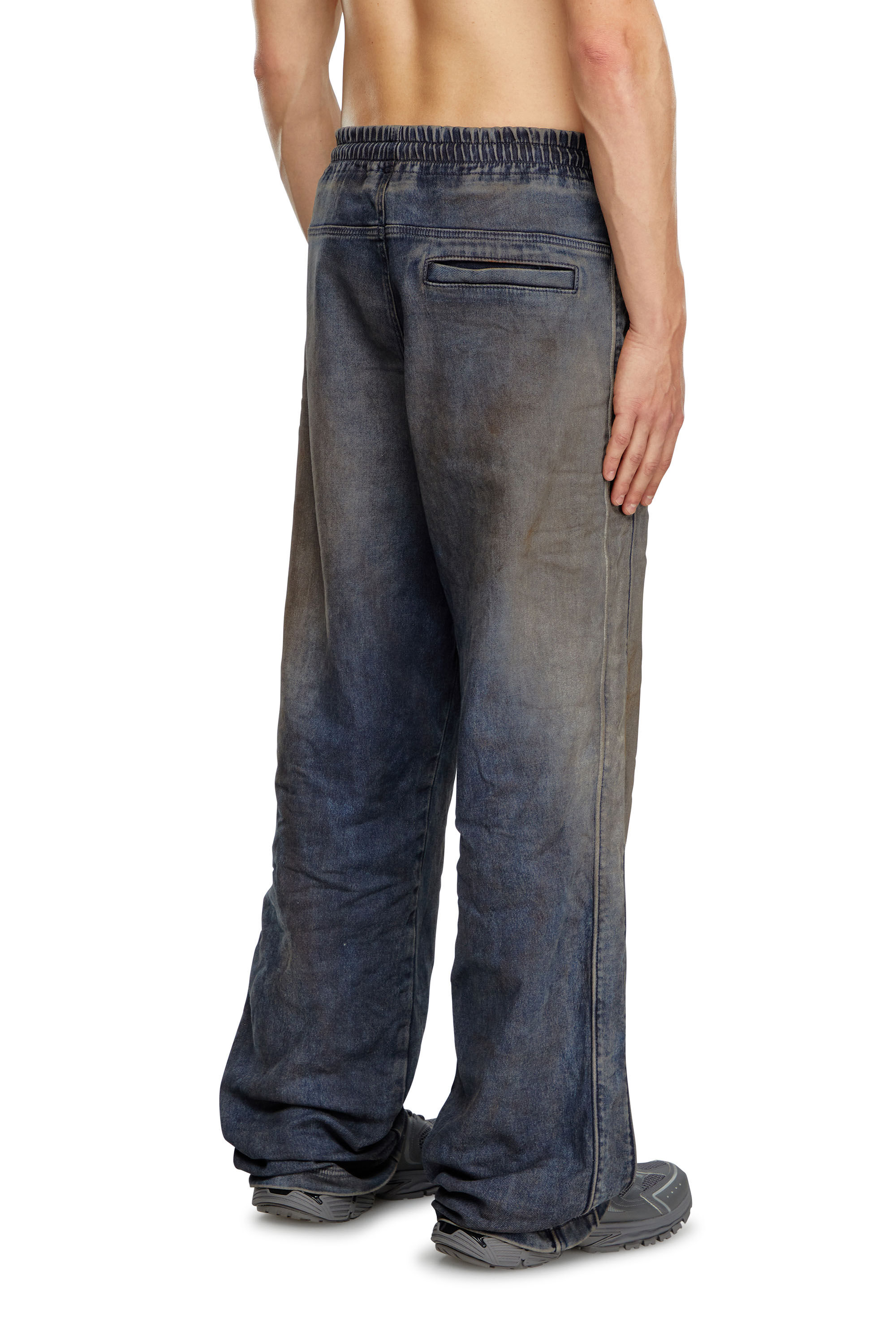 Diesel - Relaxed D-Martyans Track Denim 068LV Homme, Bleu Foncé - Image 4