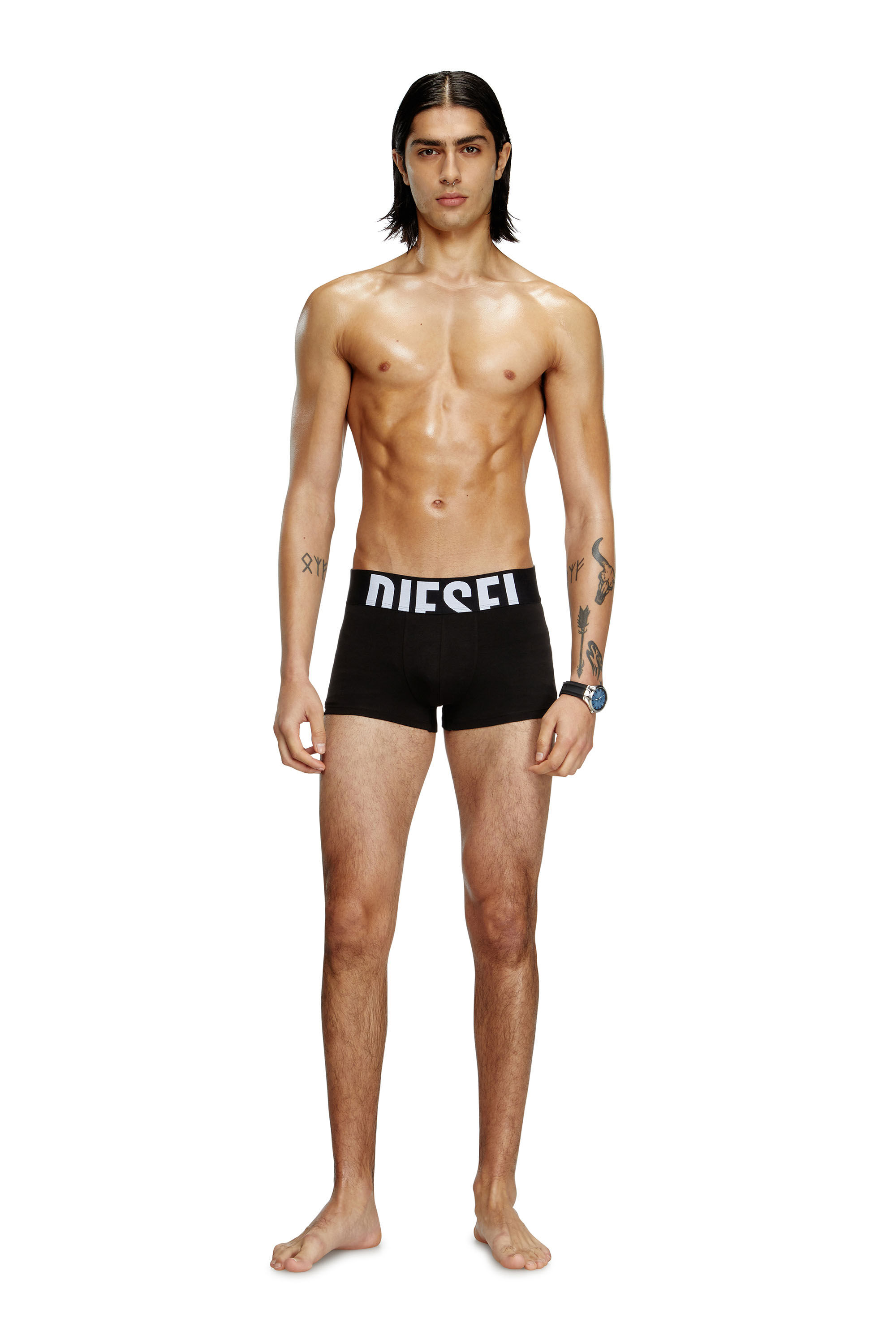 Men's Three-pack boxer briefs in stretch cotton | Black | Diesel