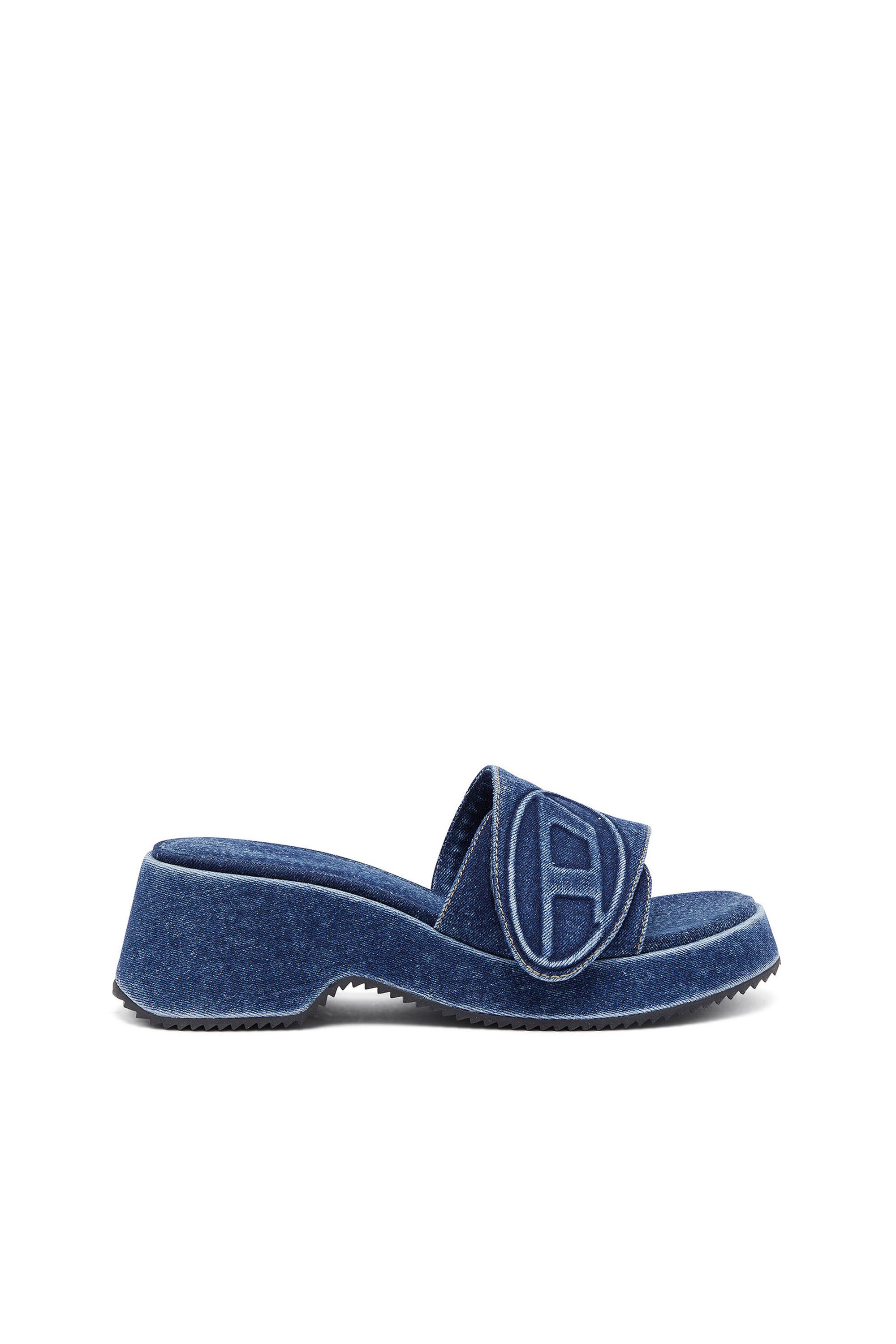Women's Sa-Oval D-Denim slide sandals with Oval D strap