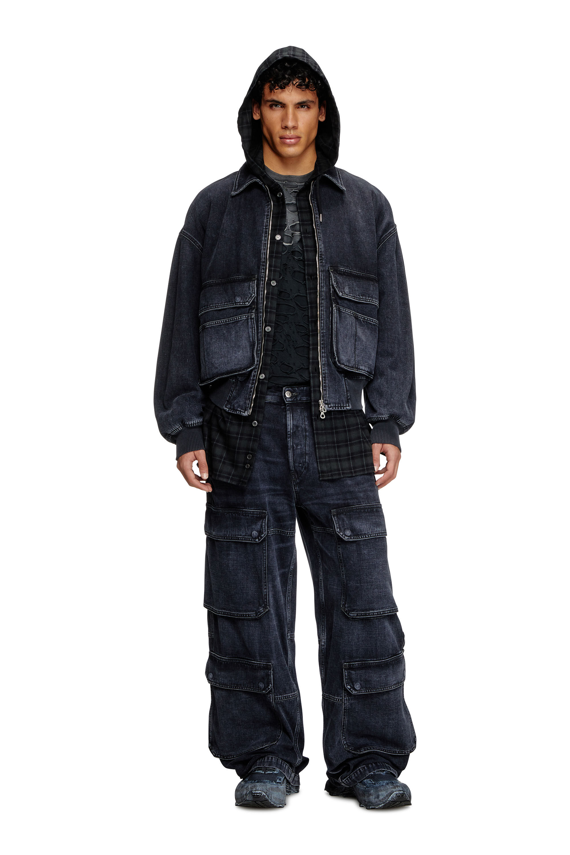 Women's Jacket in batavia-weave denim | Black | Diesel
