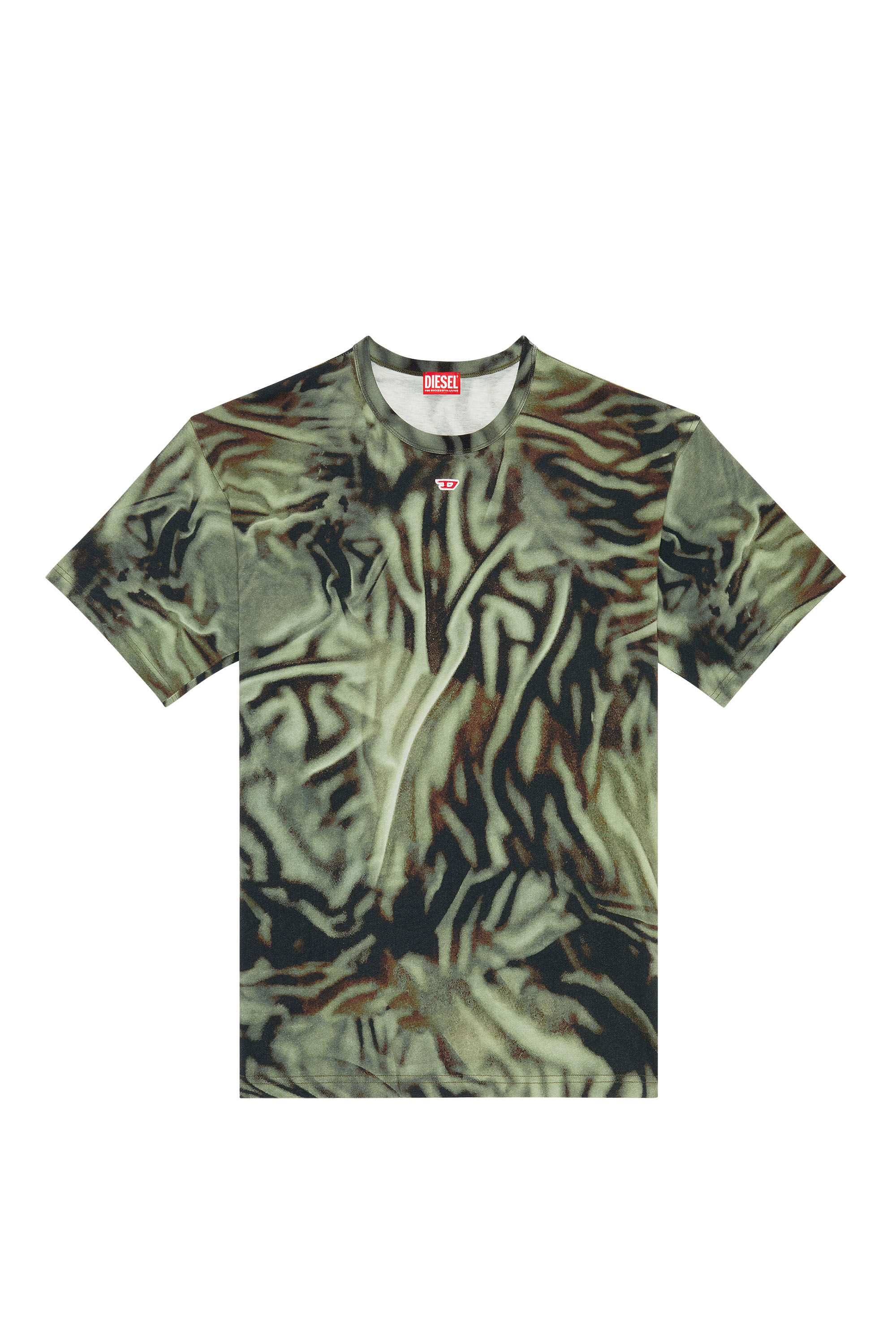 Diesel - T-BOXT-N3, Homme T-shirt avec imprimé camouflage zébré in Vert - Image 2