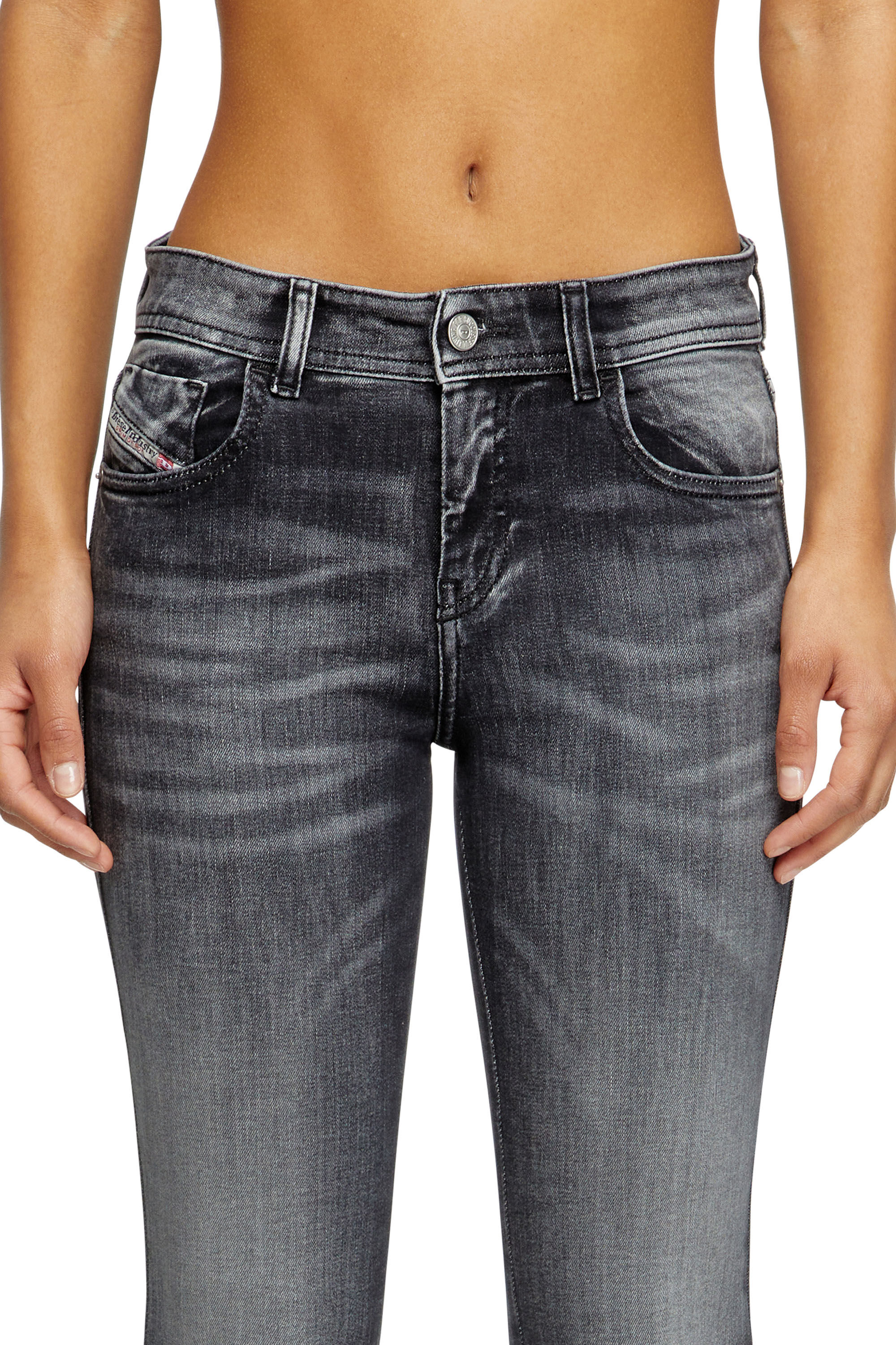 Diesel - Skinny Jeans 2017 Slandy 09K97 Femme, Noir/Gris foncé - Image 5
