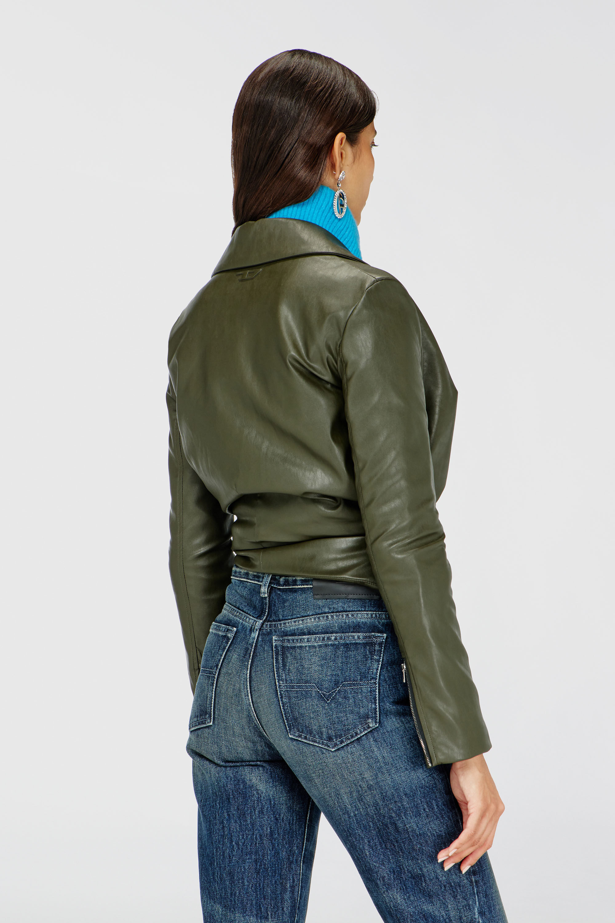 Diesel - G-DRAP, Veste drap&eacute;e effet portefeuille Femme in Vert - 4