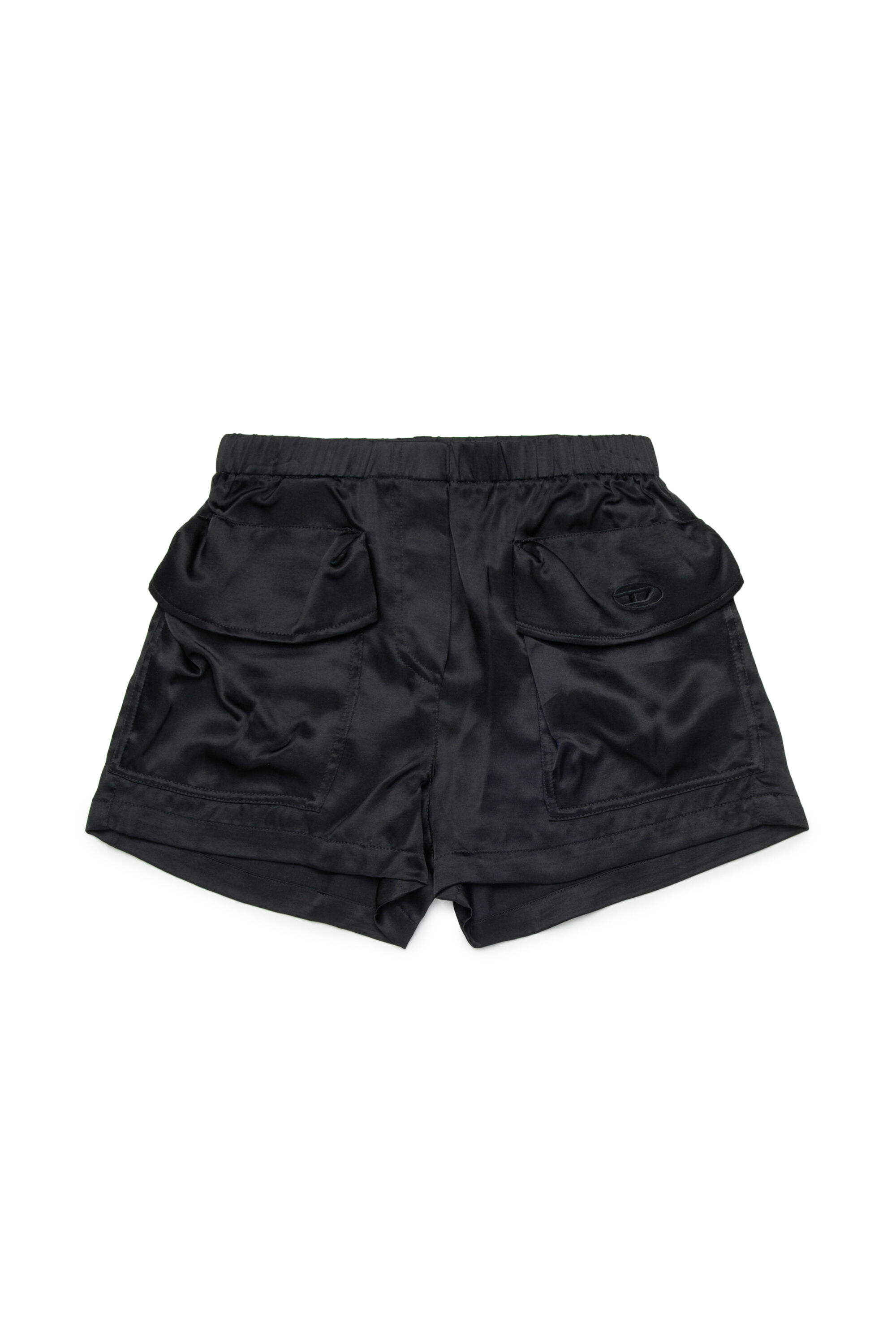 Diesel - PSAFFY, Shorts en satin avec poches plaqu&eacute;es Femme in Noir - 1
