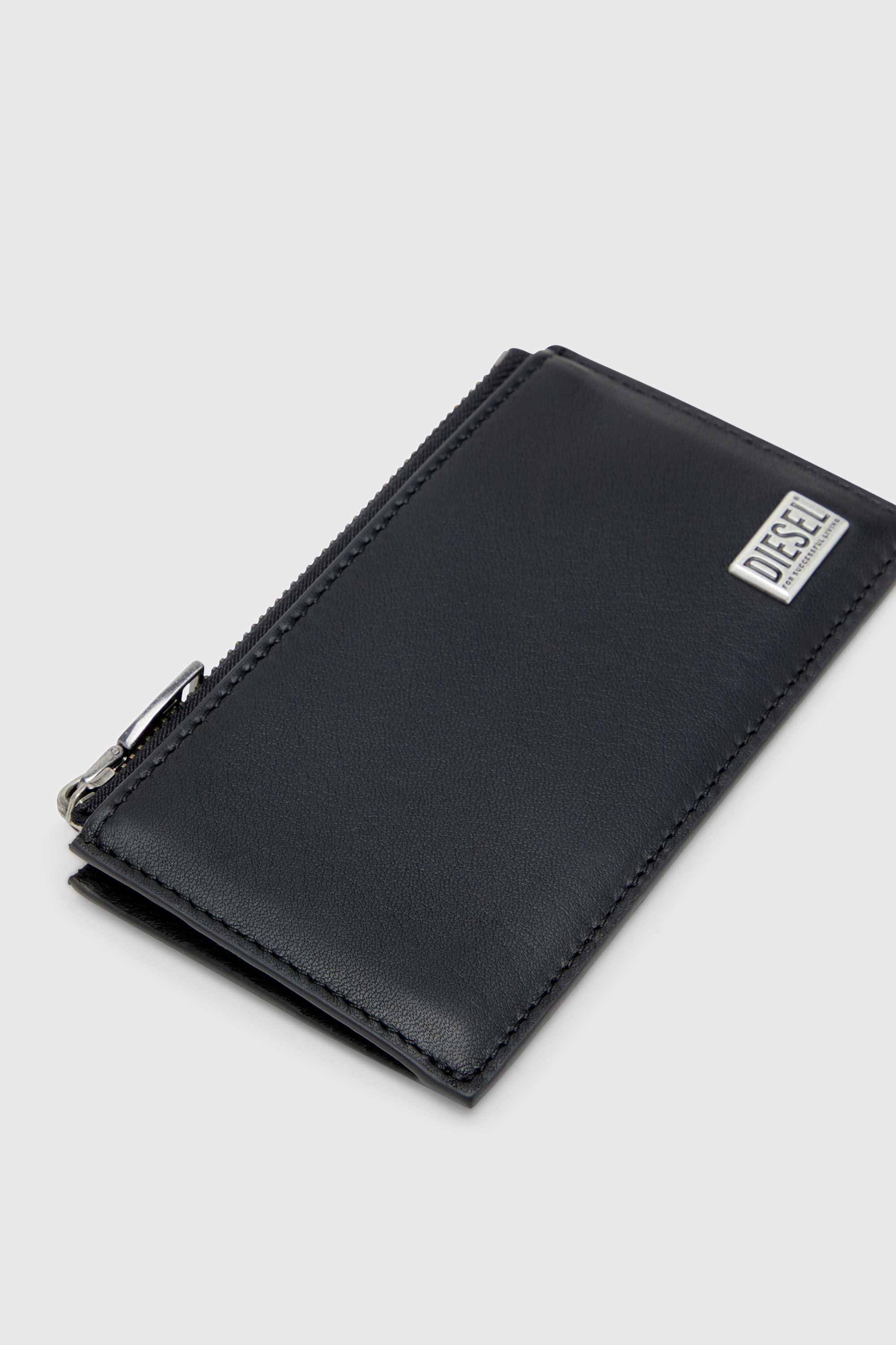 Diesel - BISCOTTO CARD HOLDER III, Porte-cartes plat en cuir semi-brillant Homme in Noir - 4