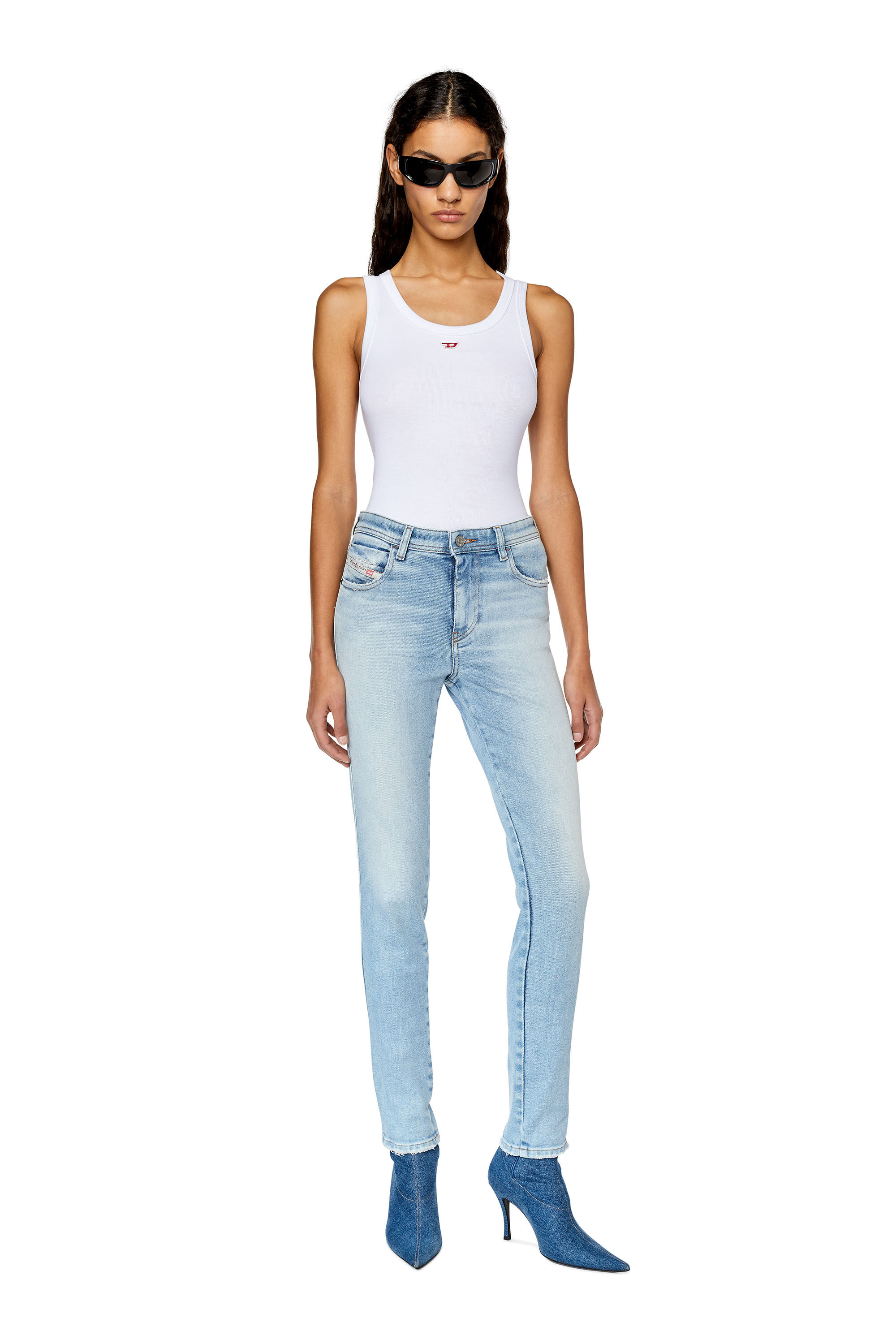 Diesel - 2015 Babhila 09E90 Skinny Jeans, Light Blue - Image 1