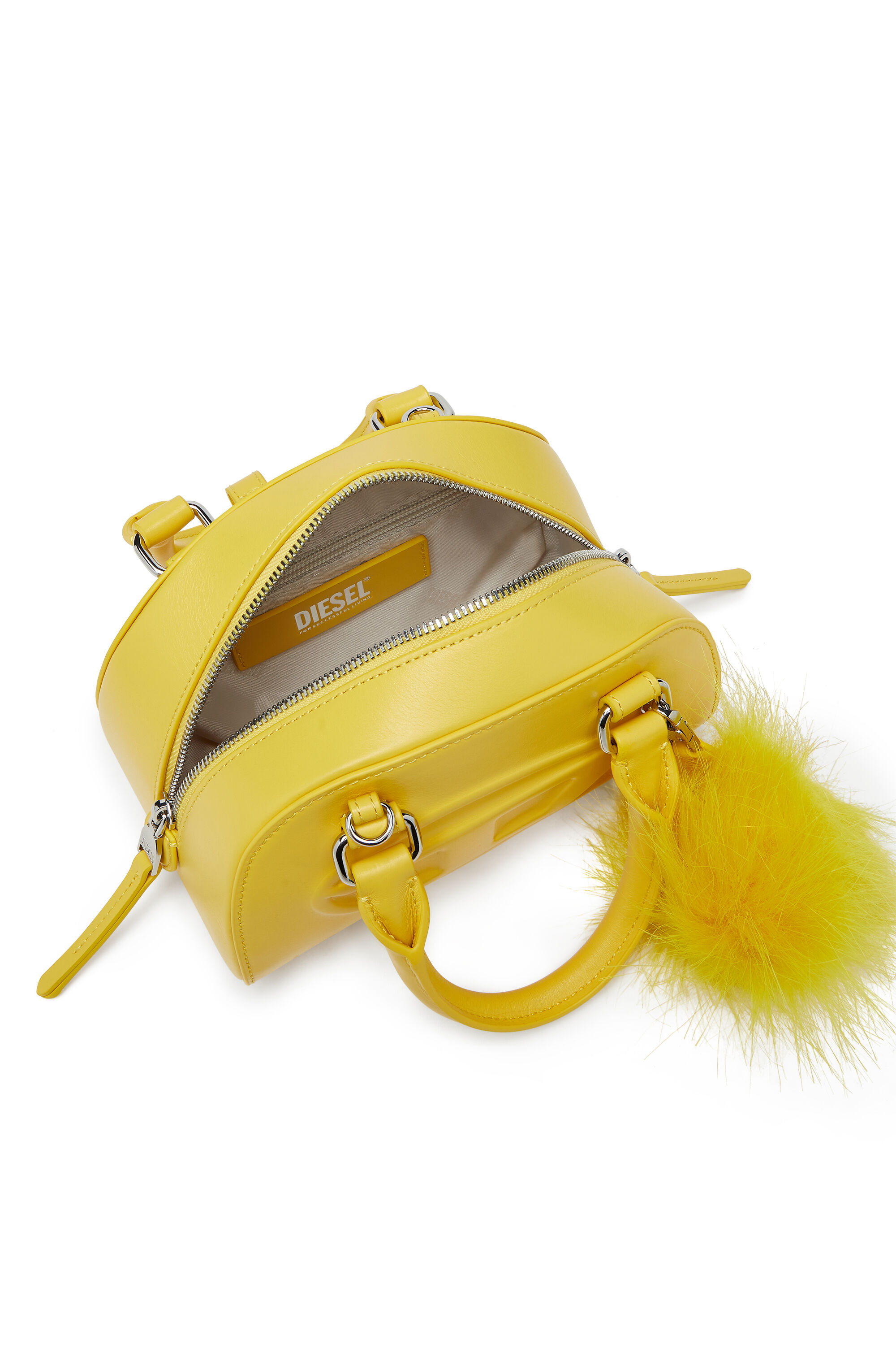 Diesel - 1DR DOME CROSSBODY, 1DR Dome-Mini sac bowling en cuir nappa Femme in Jaune - 3