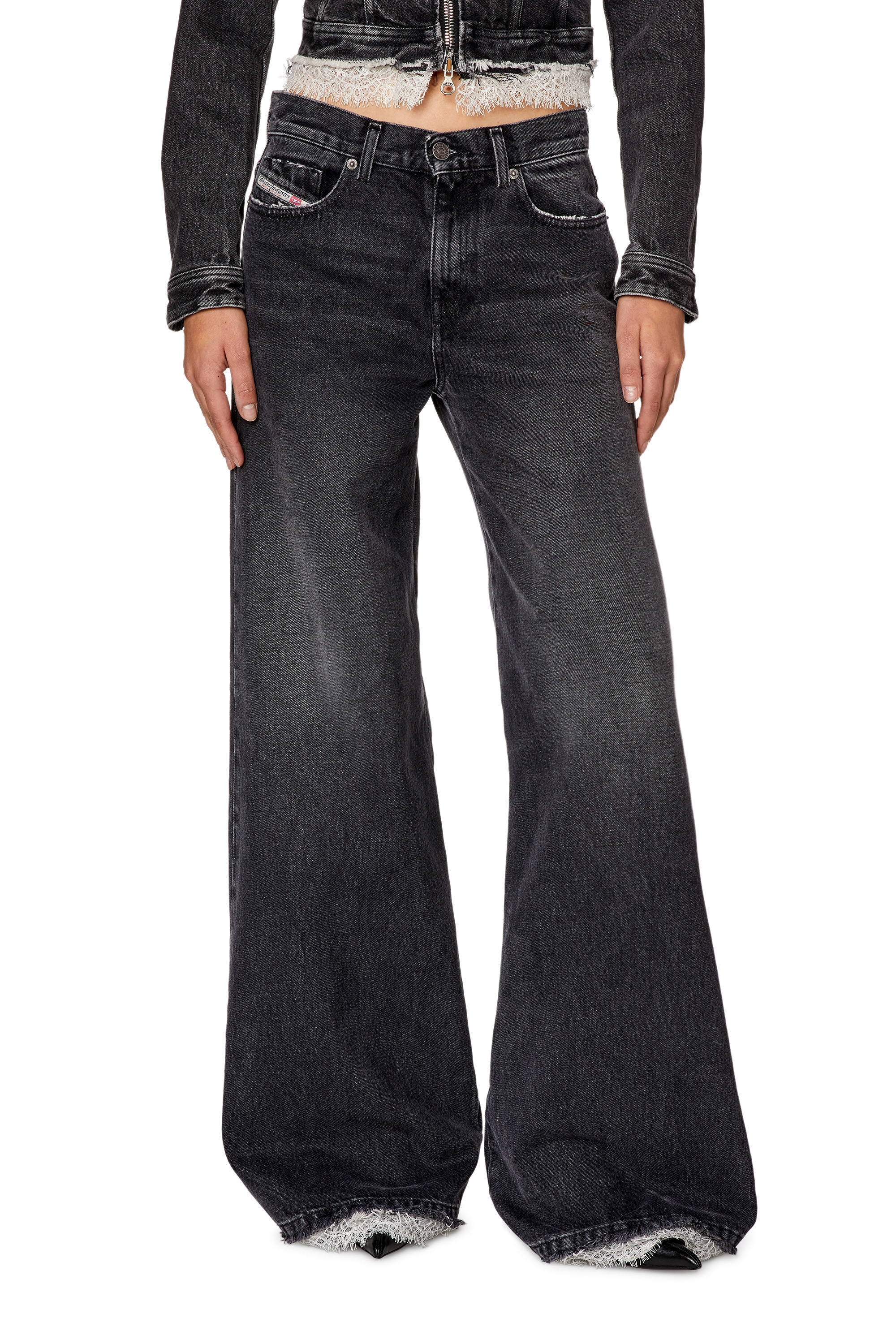 Diesel - Bootcut and Flare Jeans 1978 D-Akemi 007S2, Black/Dark grey - Image 3
