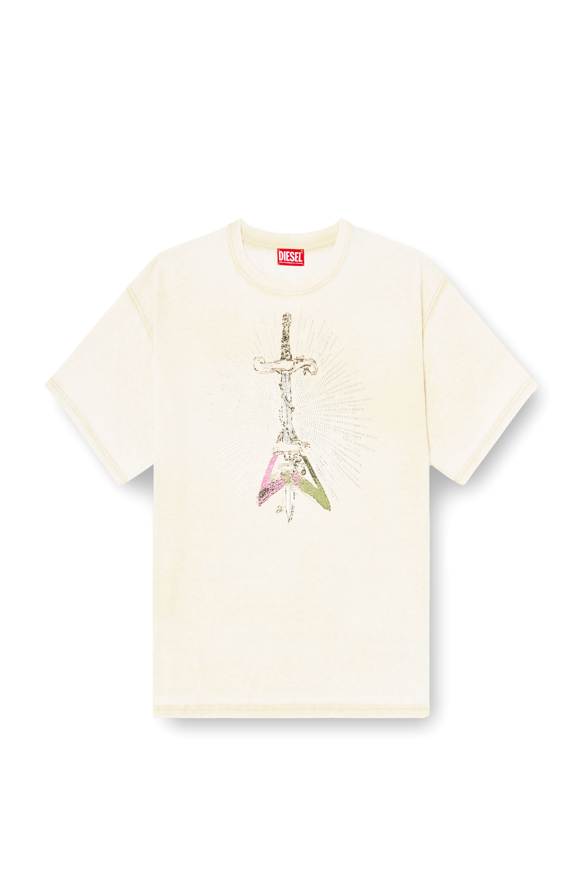 Diesel - T-BOXT-T18, T-shirt avec imprimé d'épée Homme in Beige - 2