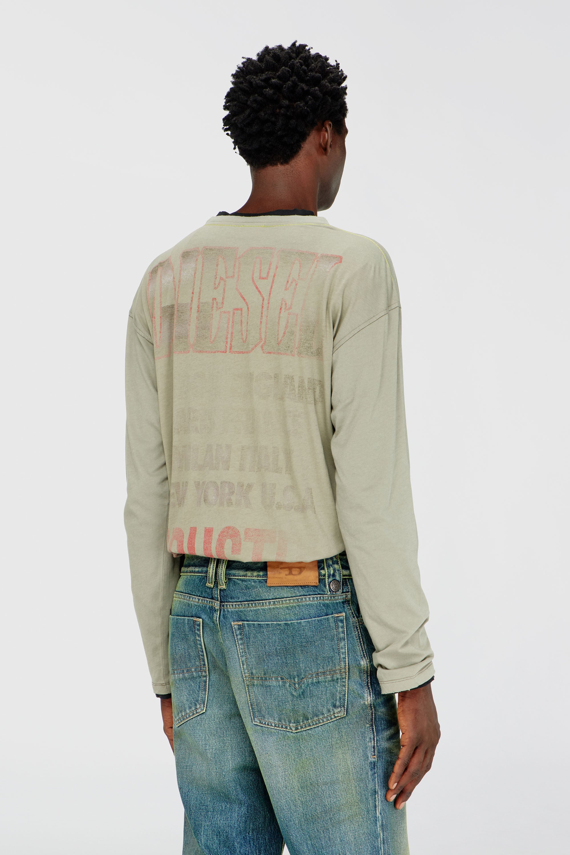 Diesel - T-GERI-LS-A, Man's Long-sleeve T-shirt with concert graphics and crystals in null - 4