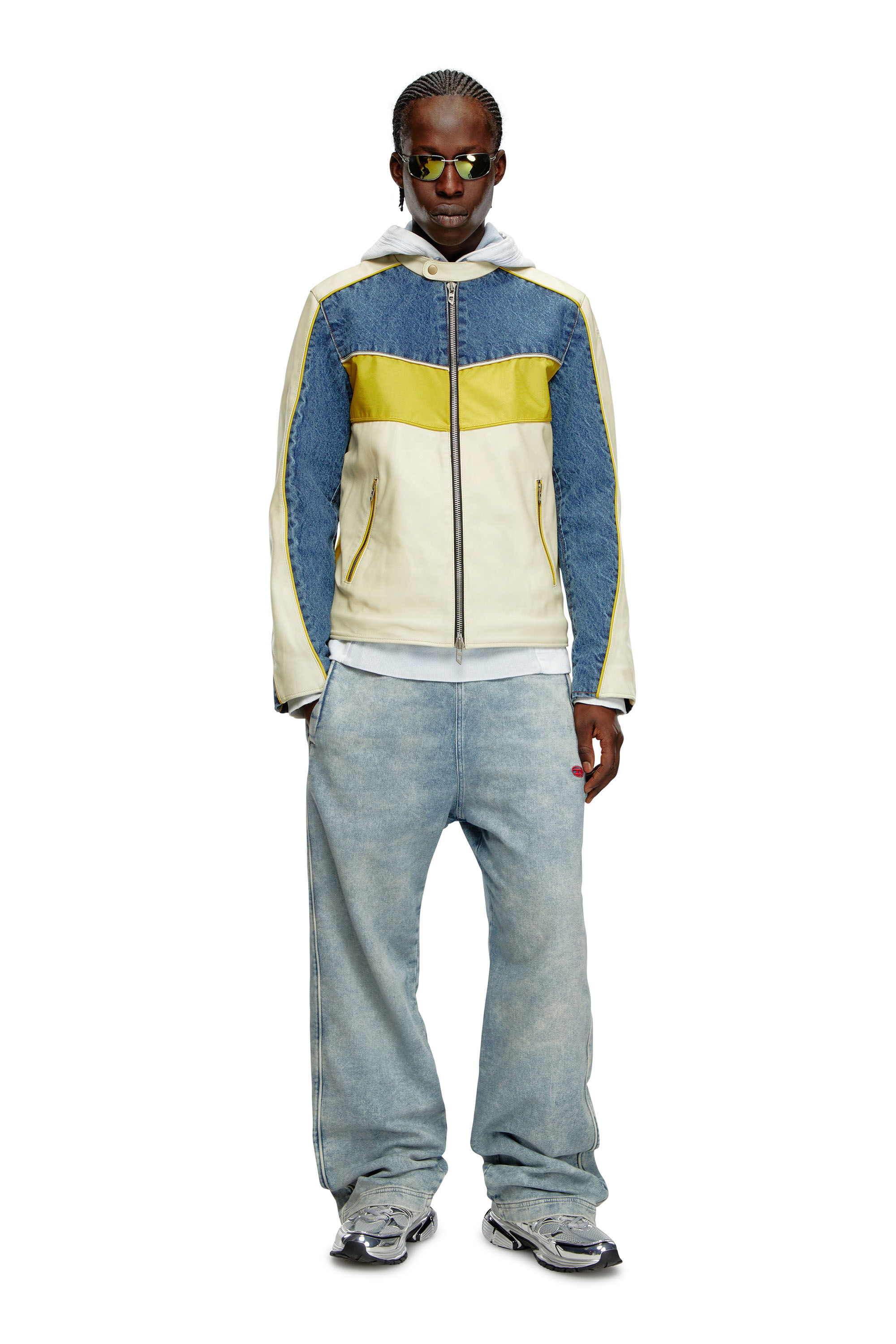 Diesel blue leather jacket top