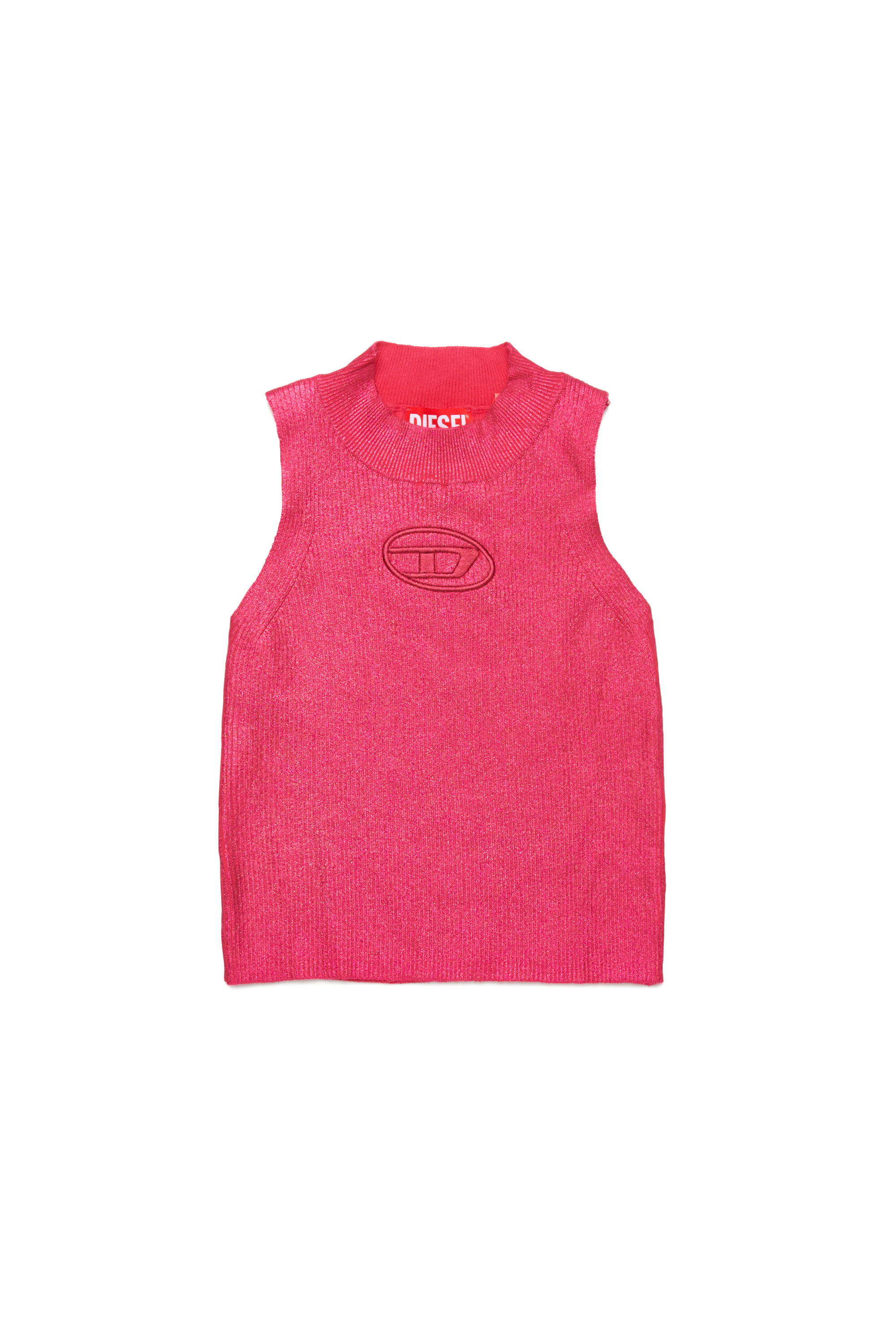Diesel - KMONERVAXTOP, Débardeur en maille côtelée métallisée Femme in Rose - 1