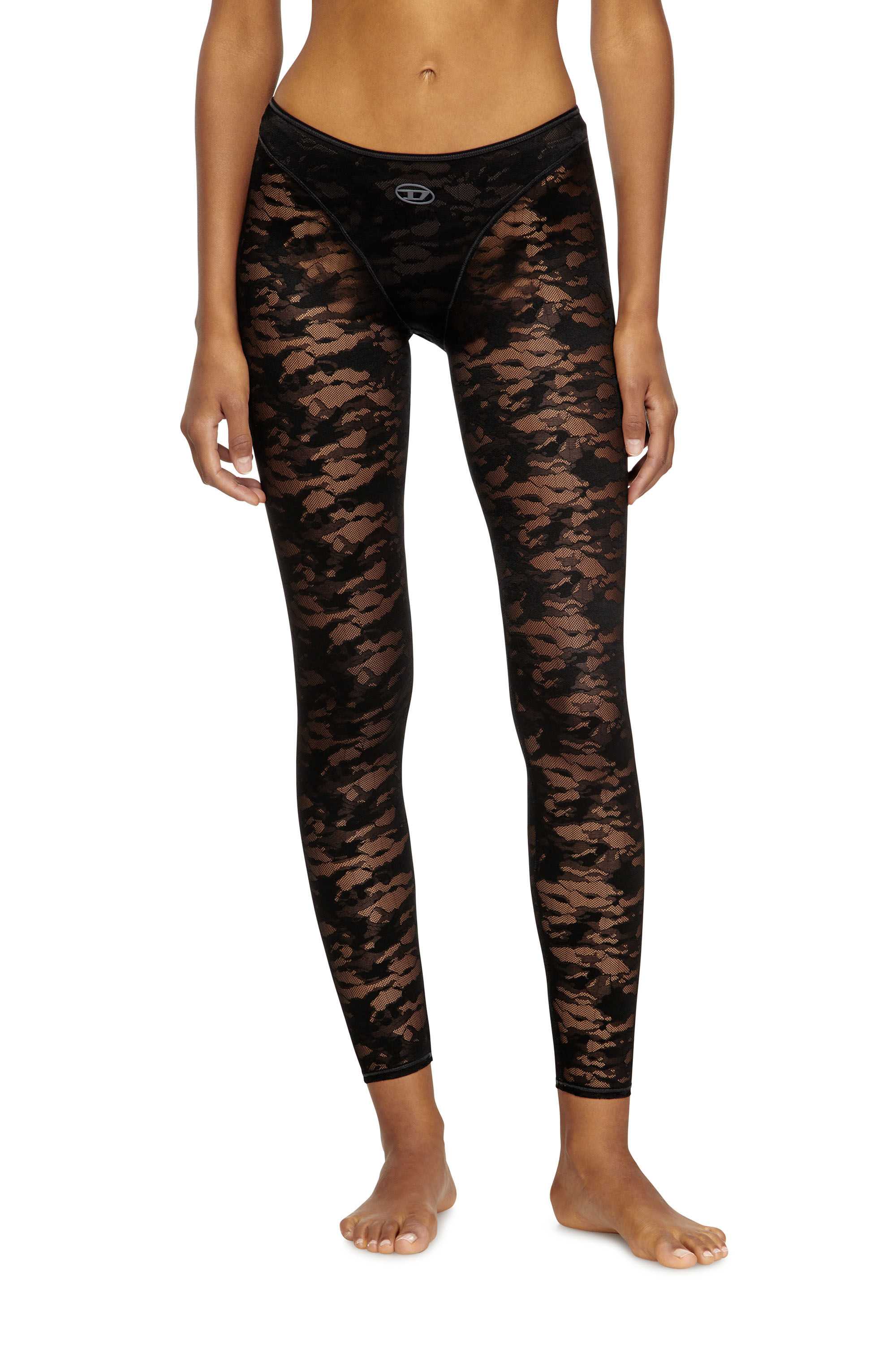 Diesel - CLAIRE-UTLT, Legging en dentelle camouflage Femme in Noir - 3