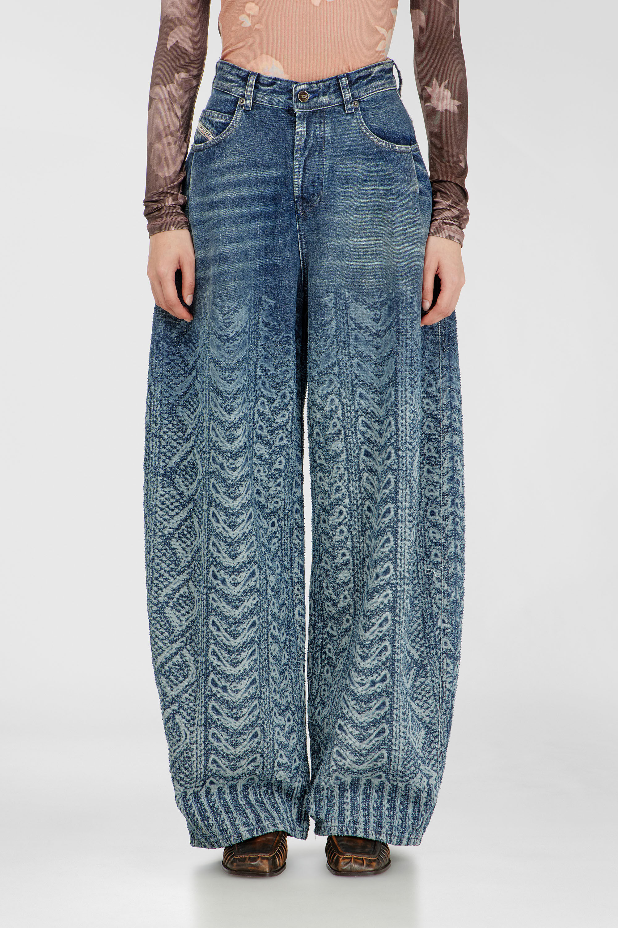 Diesel - Relaxed Jeans 1987 D-Khelz 007EV Femme, Bleu Fonc&eacute; - Image 4