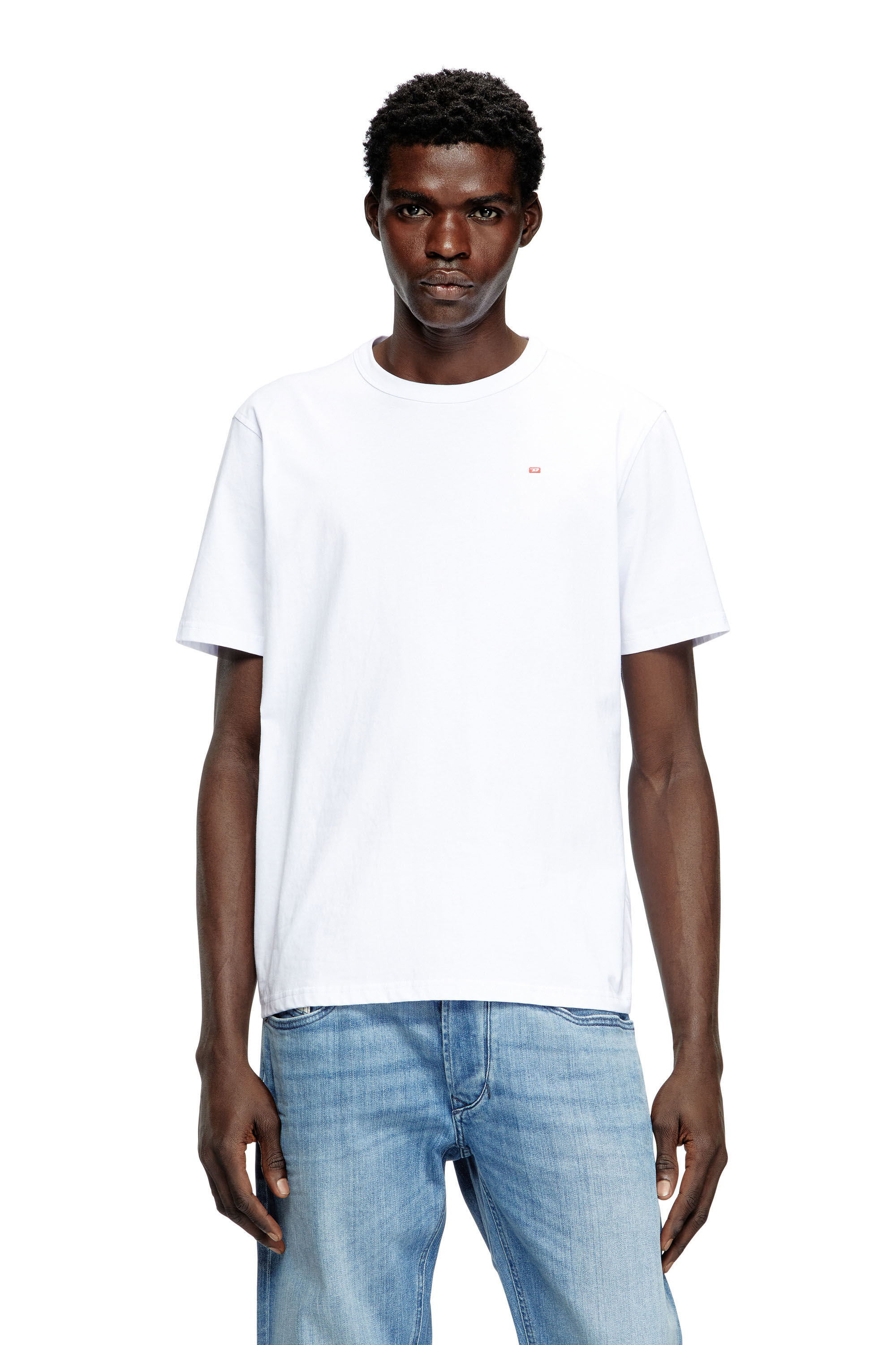 Diesel - T-ADJUST-MICRODIV, T-shirt avec logo micro-brodé Mixte in Blanc - 3