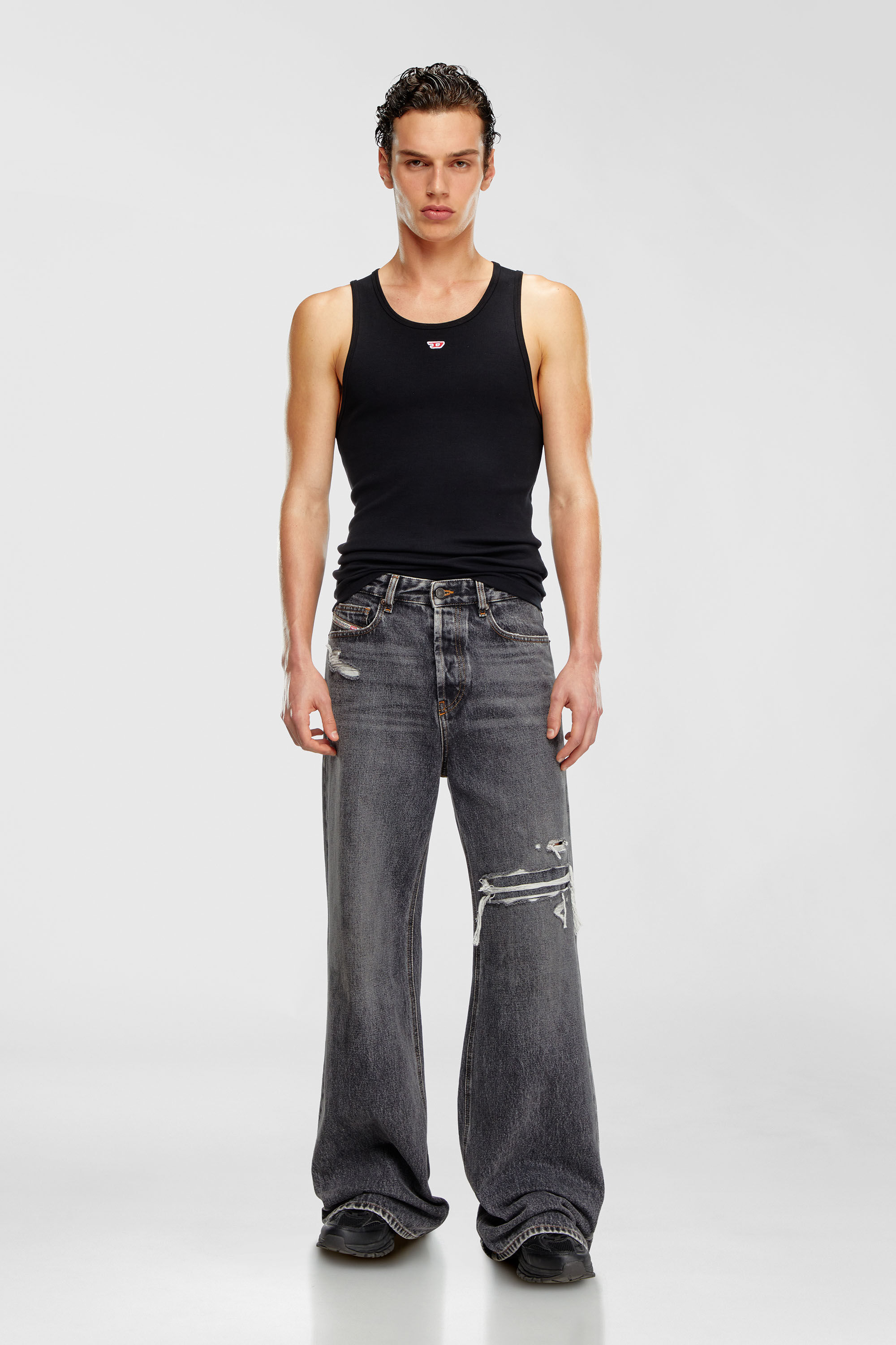 Diesel - Relaxed Jeans 1996 D-Sire 007F6 Mixte, Noir/Gris fonc&eacute; - Image 7