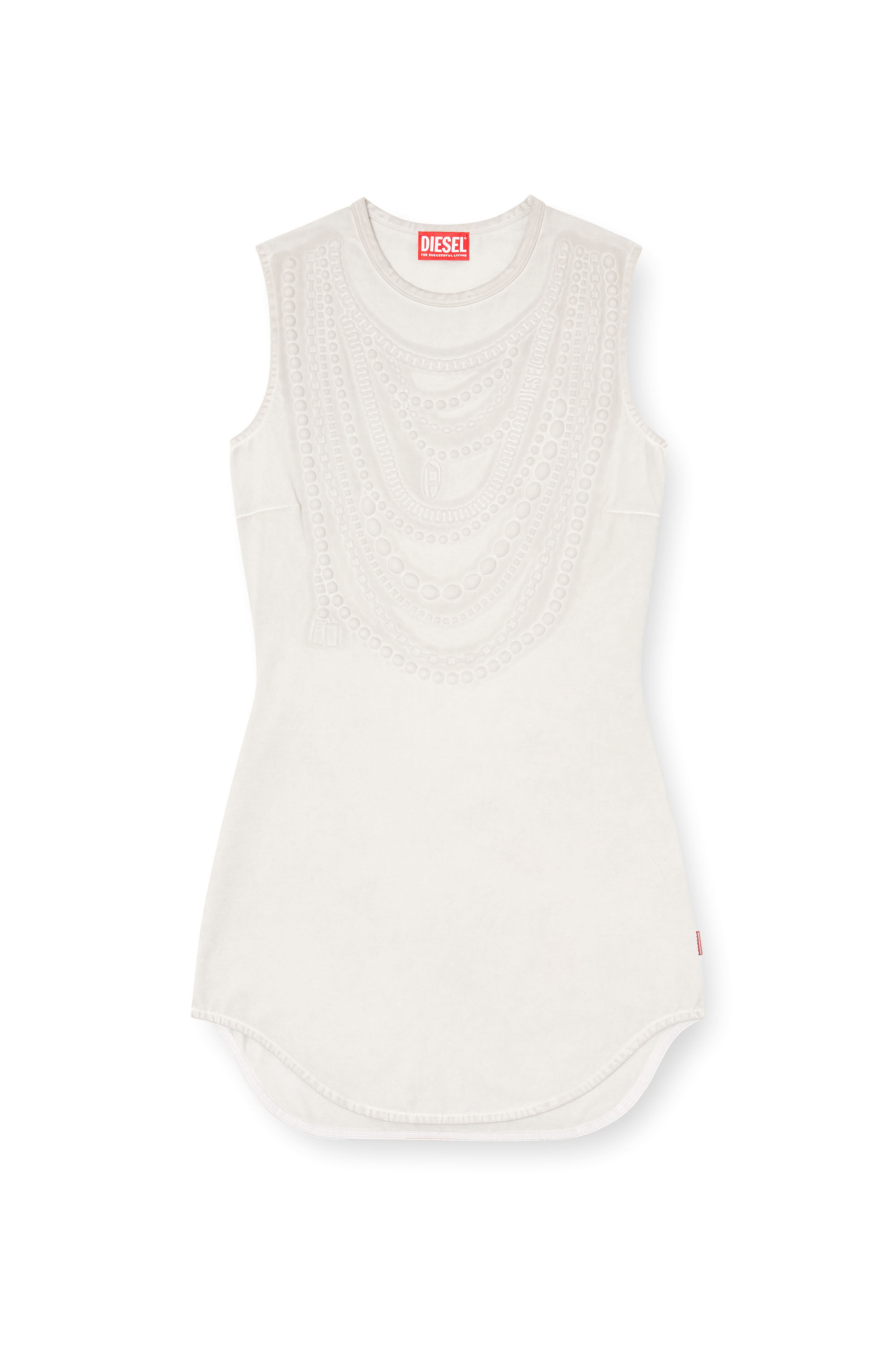 Diesel - D-NEKKA, Mini-robe avec colliers en trompe l'œil Femme in Gris - 2