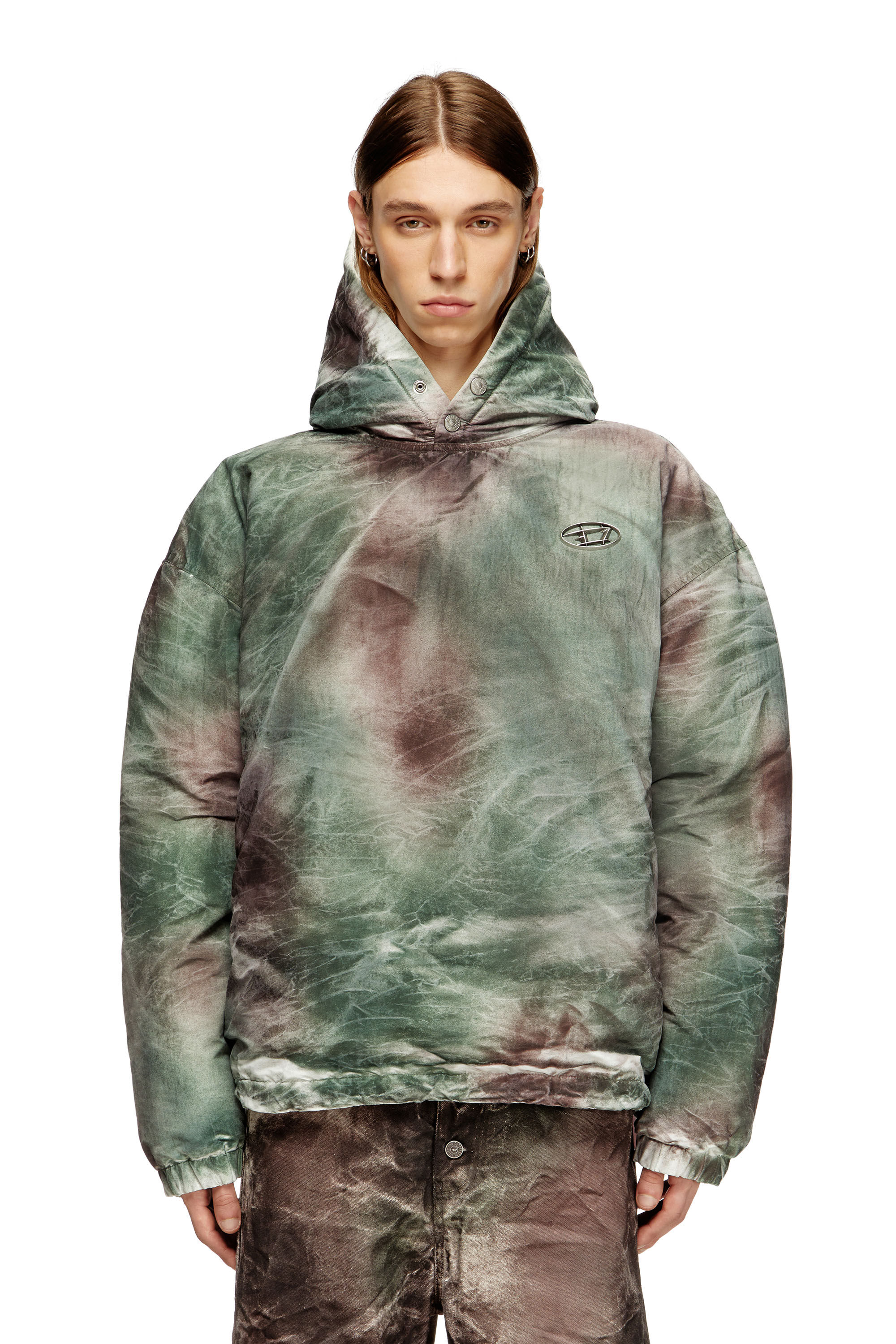 Diesel - W-THUG-JKT-PUFFY, Veste à capuche bouffante en nylon camouflage Mixte in Polychrome - 3