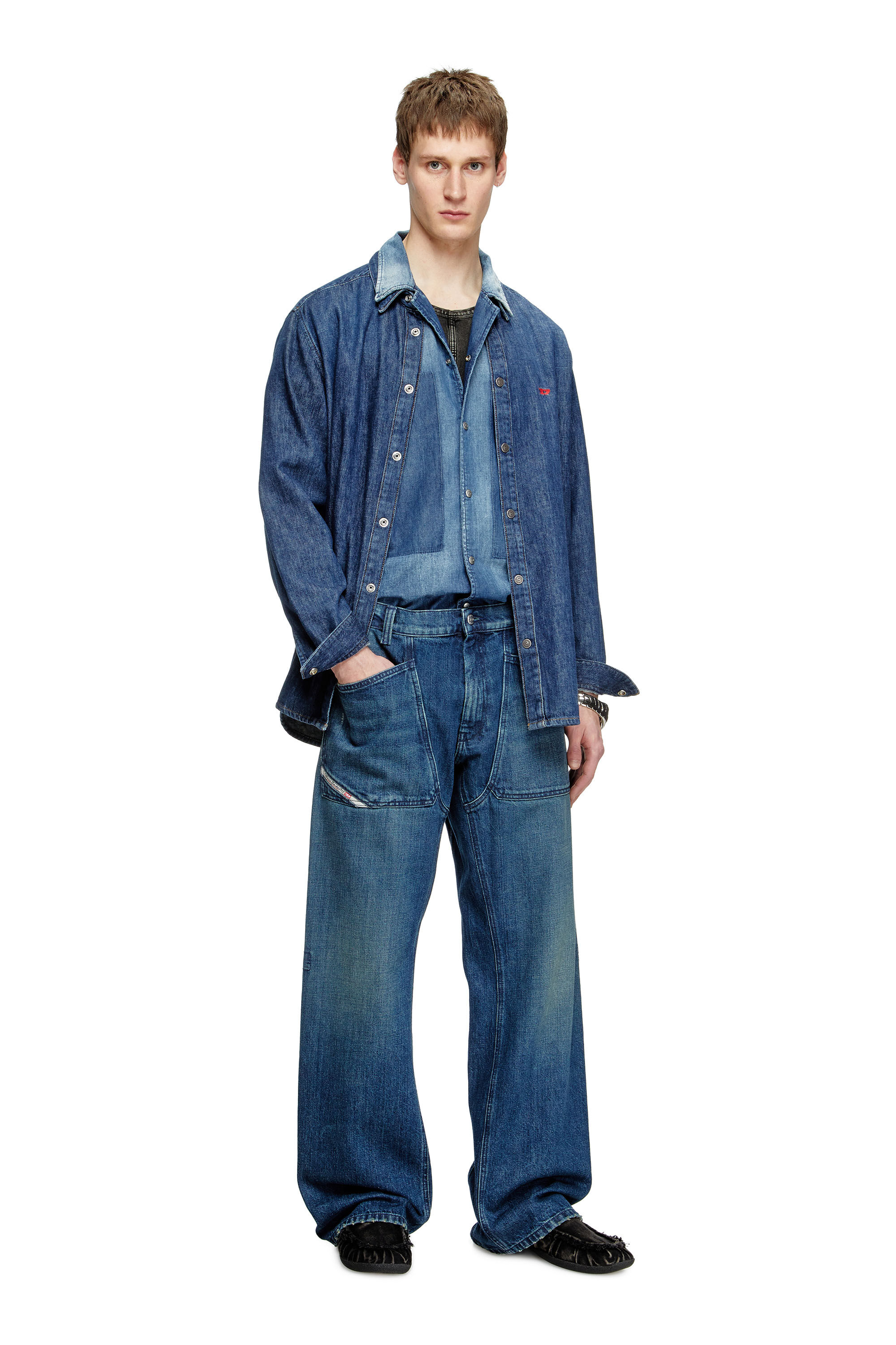 Diesel - Relaxed Jeans D-Zeta 0DBDS Homme, Bleu Foncé - Image 1