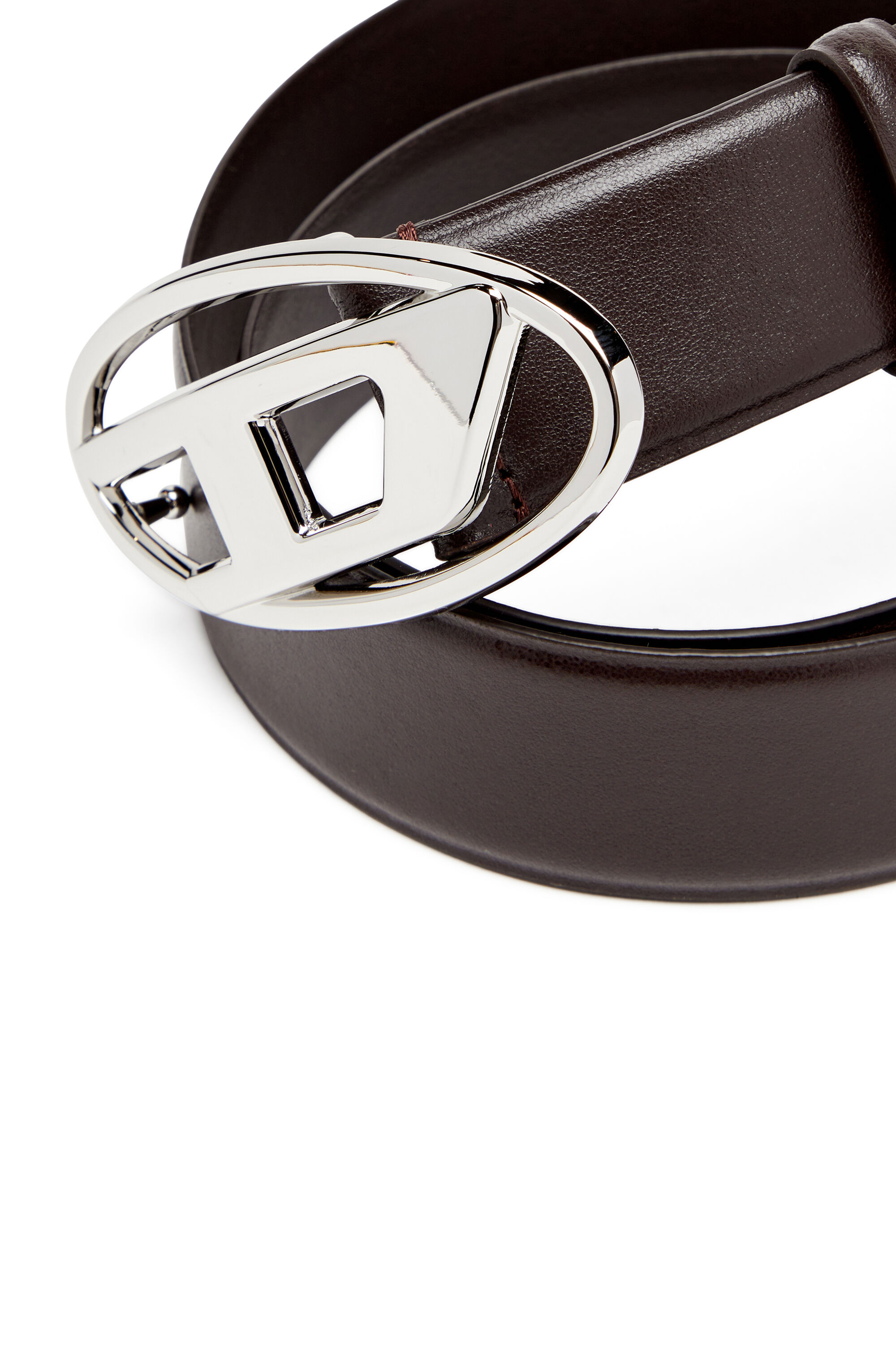 Diesel - B-1DR, Ceinture en cuir avec boucle en D ovale Homme in Marron - 3