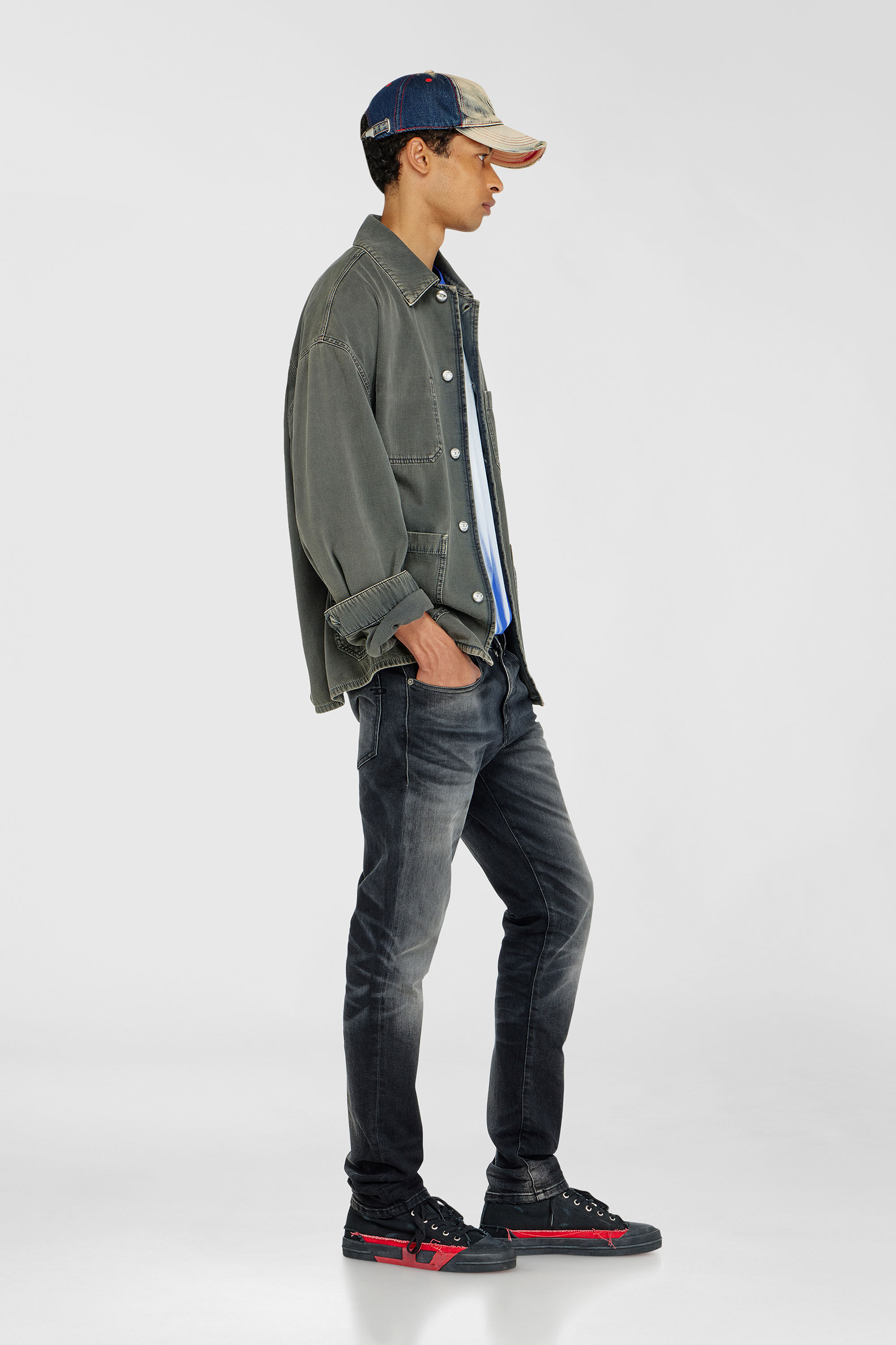 Diesel - Slim Jeans 2019 D-Strukt 09P38 Homme, Noir/Gris fonc&eacute; - Image 2