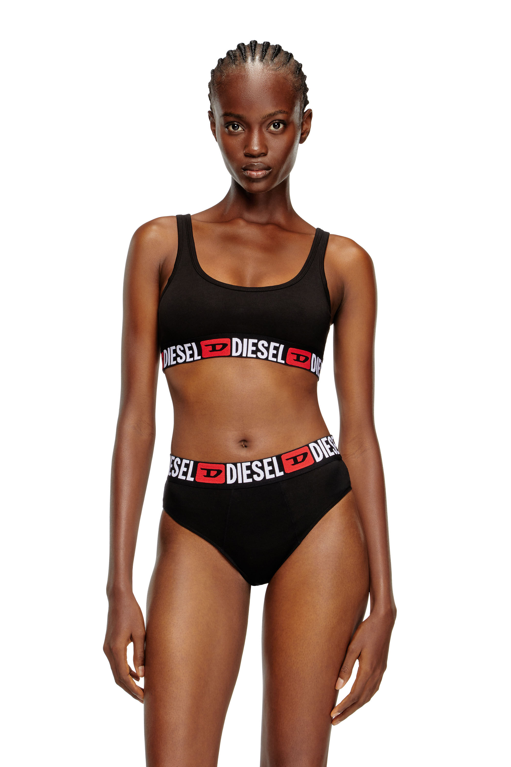 Diesel - UFSB-ORIBA, Bralette avec bande logo Femme in Noir - 3