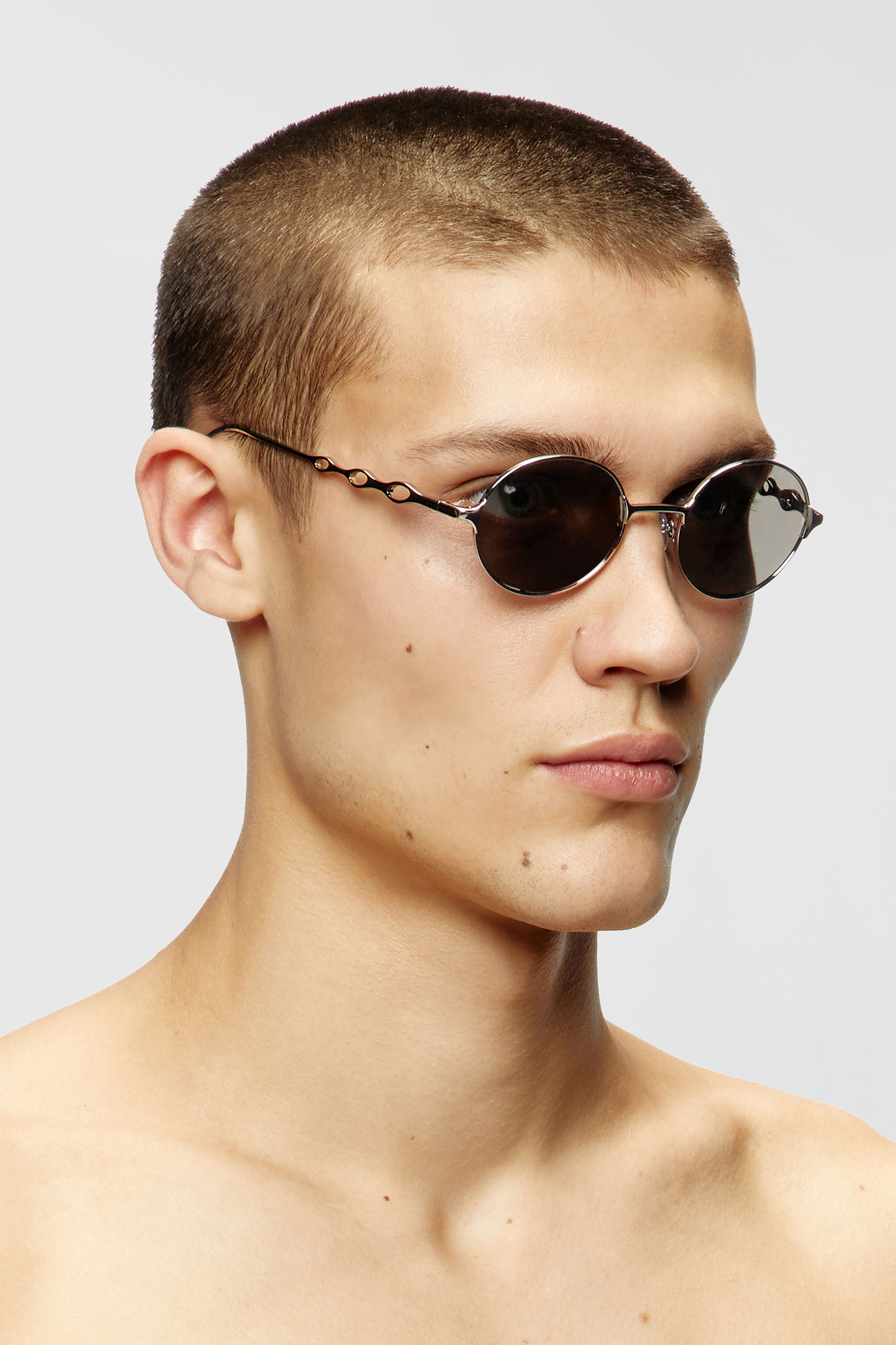 Diesel - 0DL1008, Lunettes de soleil rondes Mixte in Gris argent&eacute; - 4