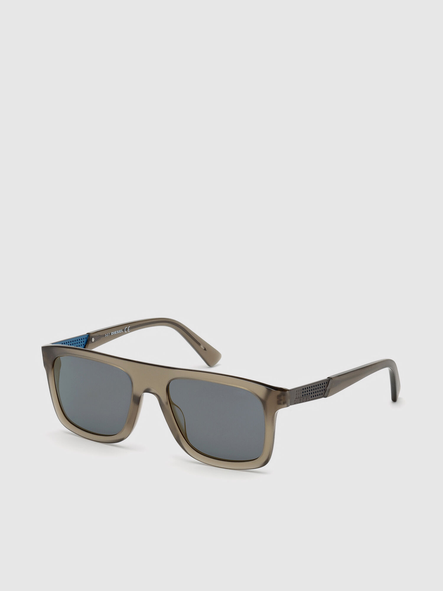 Diesel - DL0268, Man's Square eyewear with metal plaque in Brown - 2