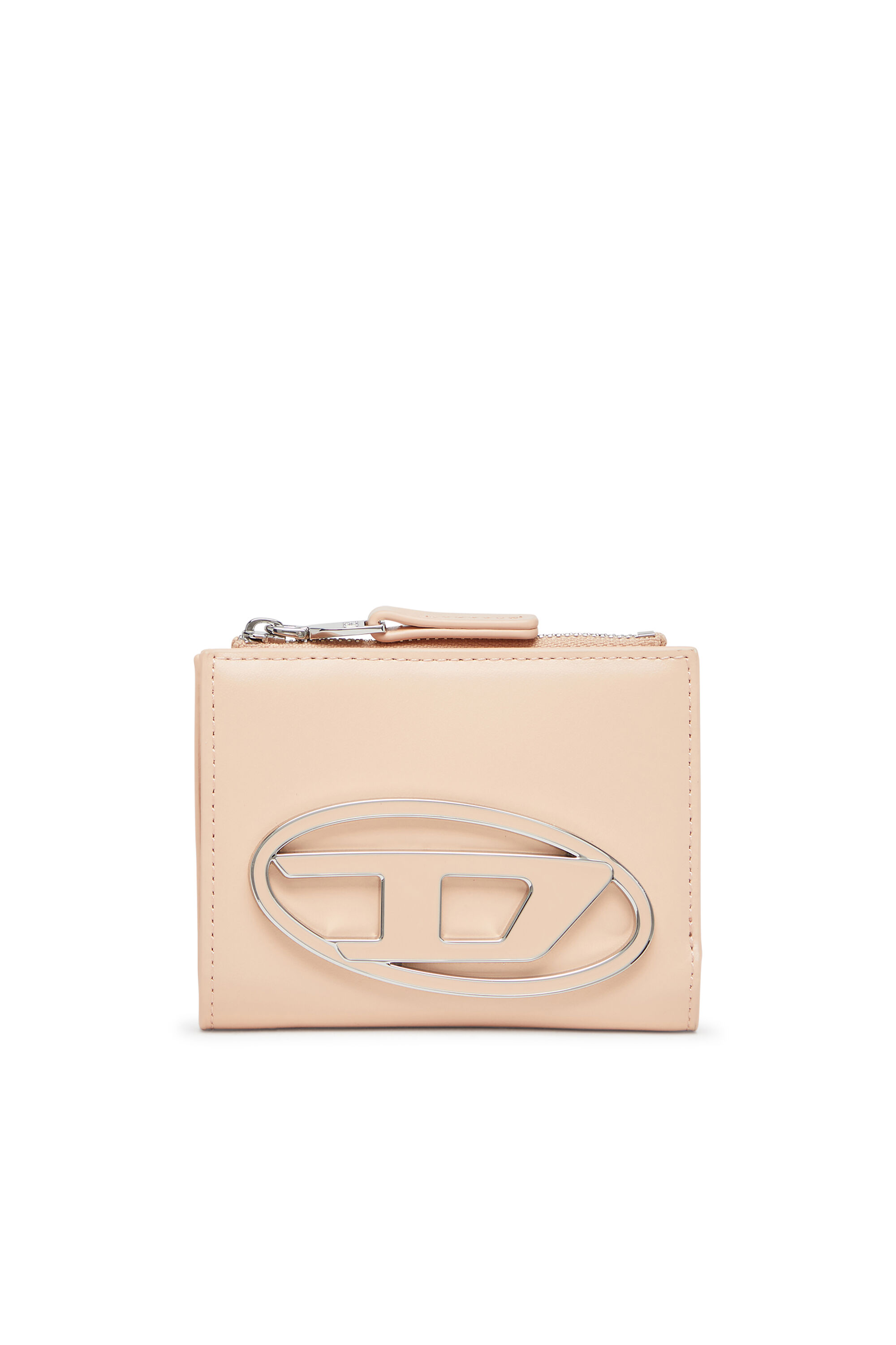 Diesel - 1DR BI-FOLD ZIP II, Petit portefeuille en cuir avec plaque à logo Femme in Rose - 1