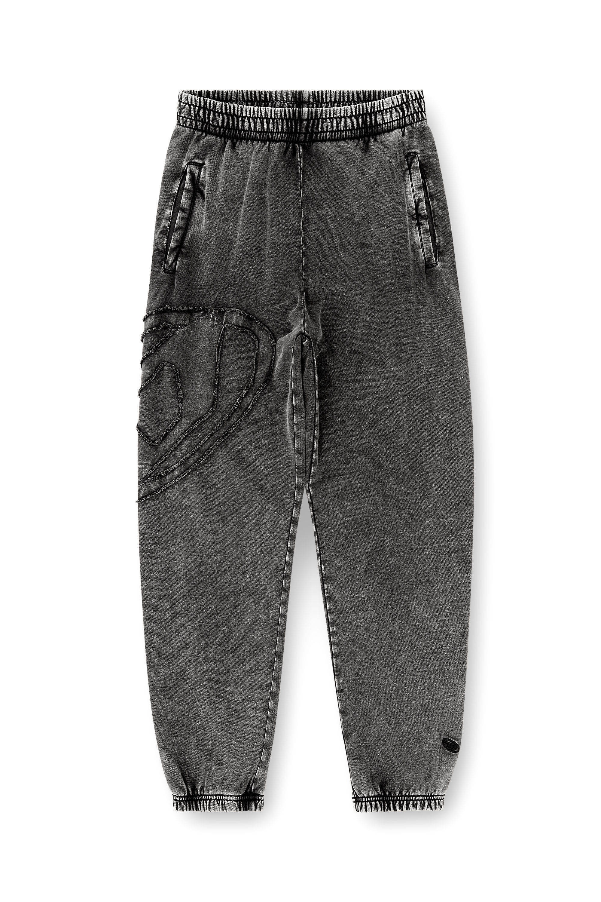 Diesel - P-MARKY-DEN, Pantalon en coton biologique avec &eacute;cusson Oval D Homme in Gris - 2