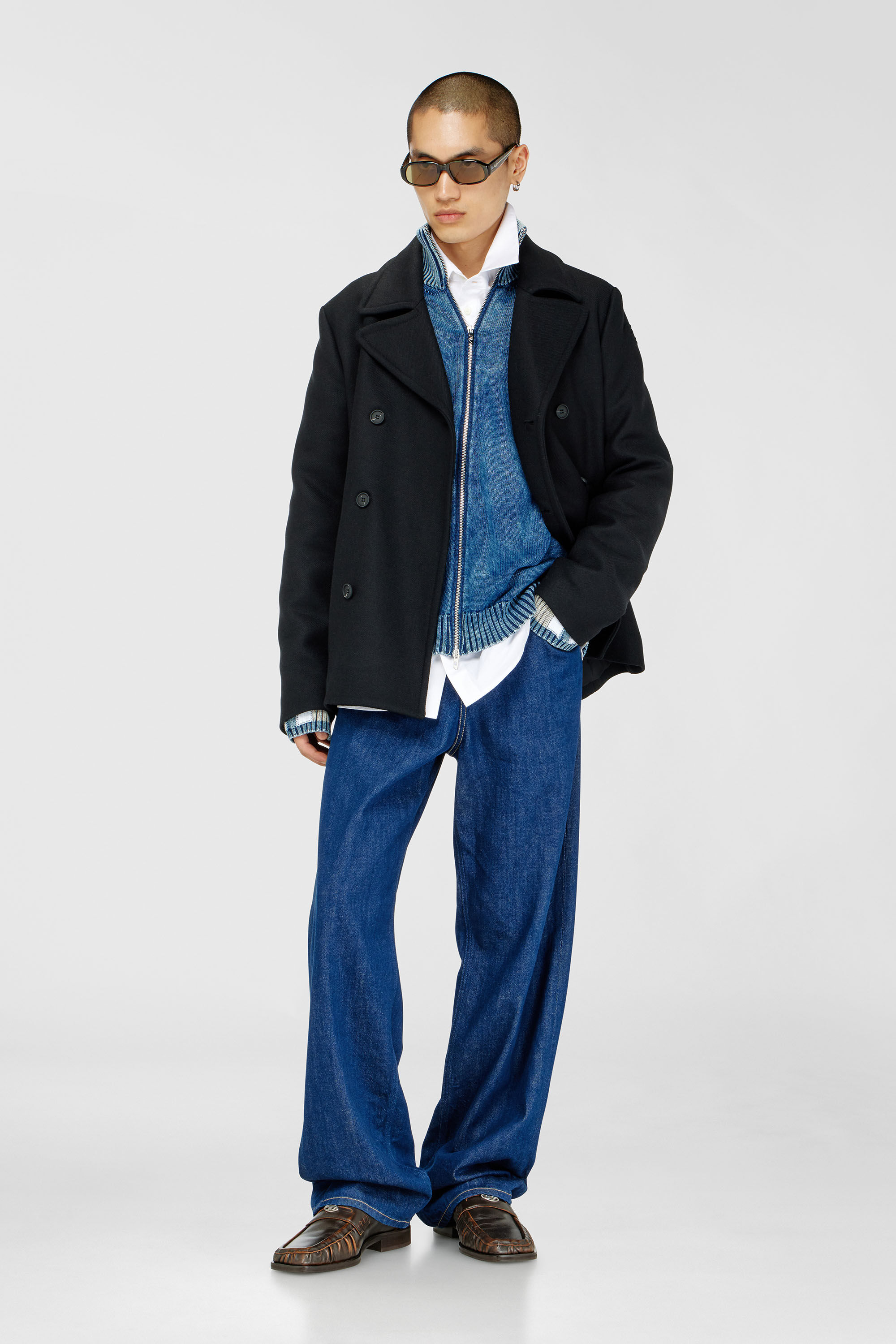 Diesel - W-HALEY-WRD, Caban en m&eacute;lange de laine feutr&eacute;e Homme in Noir - 1