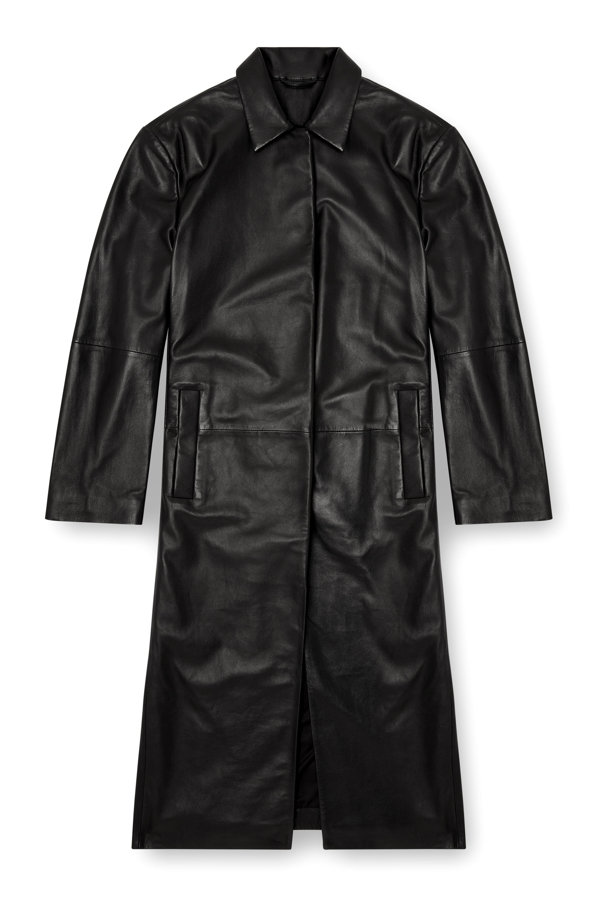 Diesel - L-ANCELOT, Long manteau en cuir matelassé Femme in Noir - 2