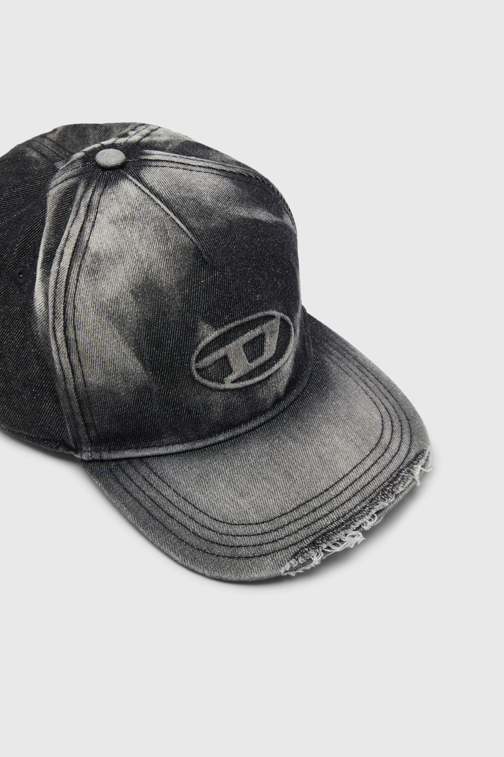 Diesel - C-SEYMON-BLACK, Casquette de baseball en denim effet &laquo; destroyed &raquo; Homme in Noir - 3