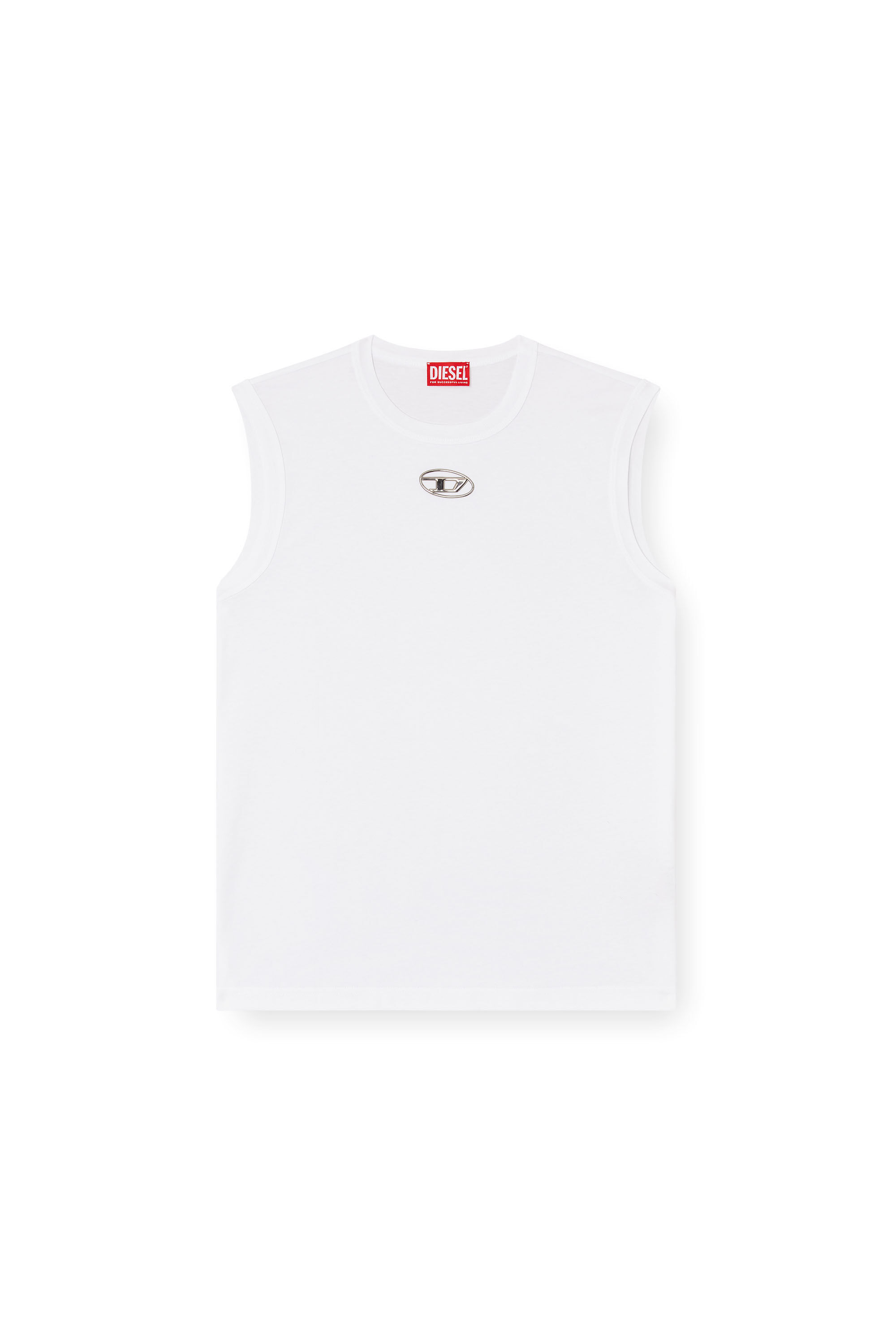 Diesel - T-BISCO-OD, Débardeur avec Oval D métallisé Homme in Blanc - 2
